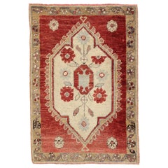 Tapis d'appoint turc vintage Oushak