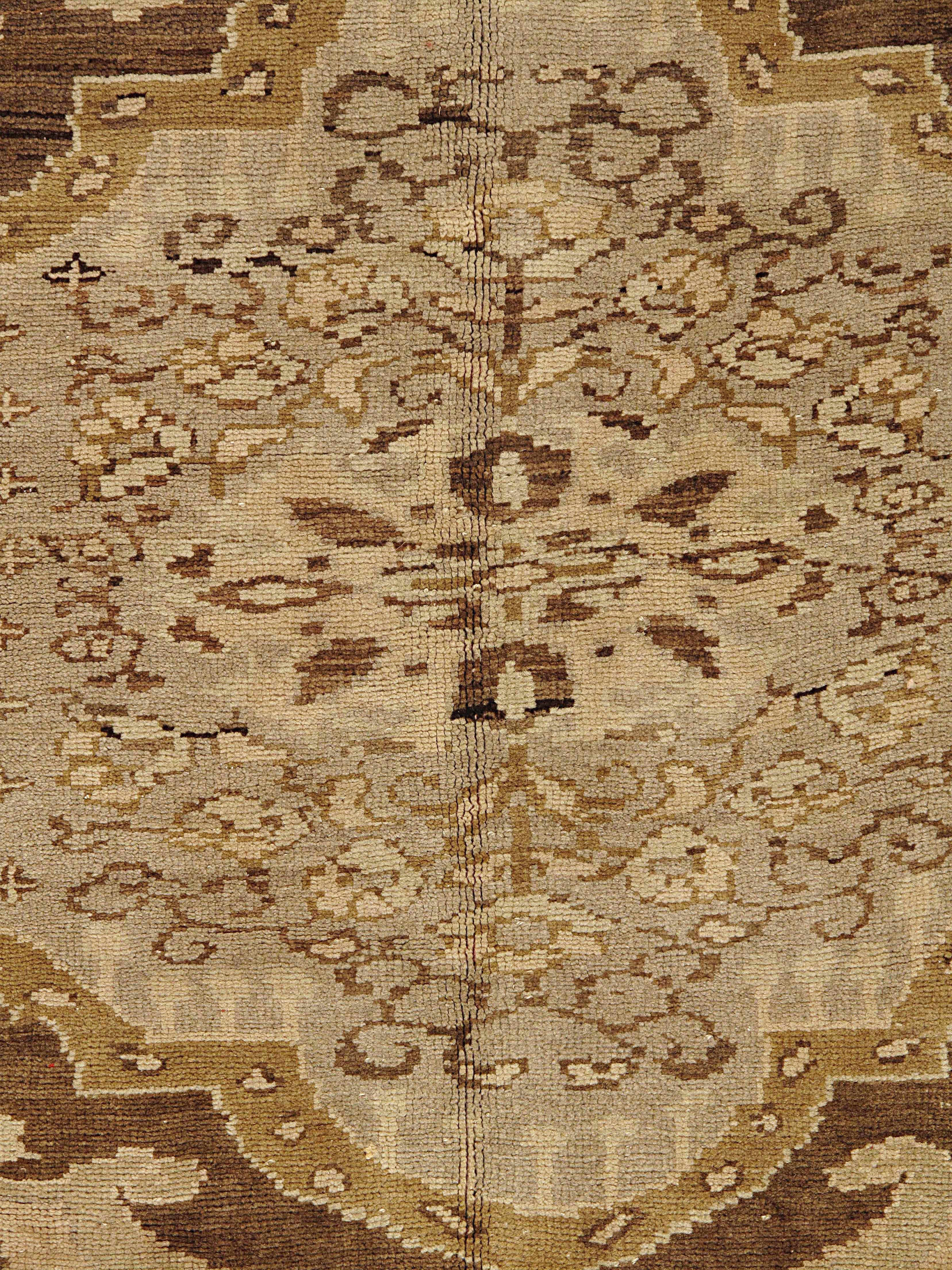 Hand-Woven Vintage Turkish Oushak Rug Carpet, circa 1940  7'4 X 10'3 For Sale