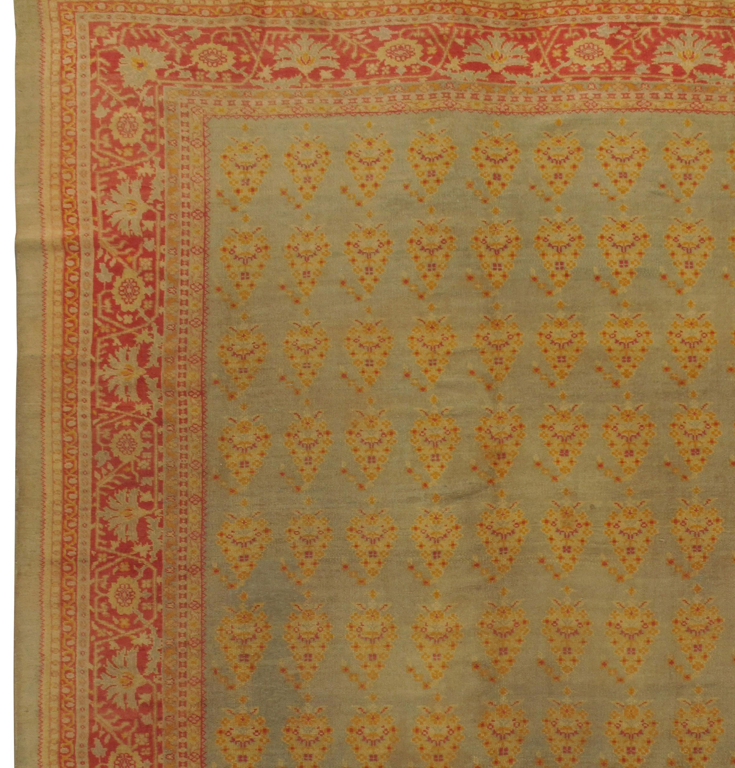 XX secolo Tappeto turco vintage Oushak, circa 1940  9'4 x 11'10 in vendita