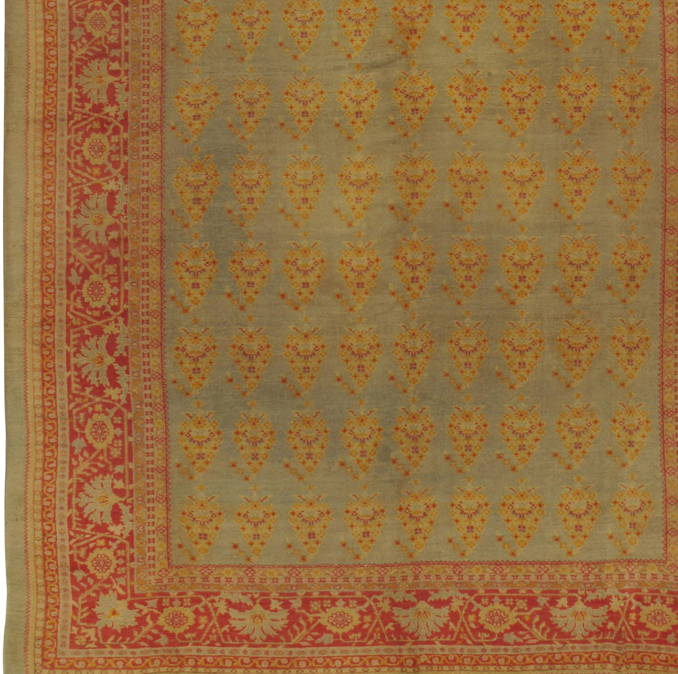 Lana Tappeto turco vintage Oushak, circa 1940  9'4 x 11'10 in vendita