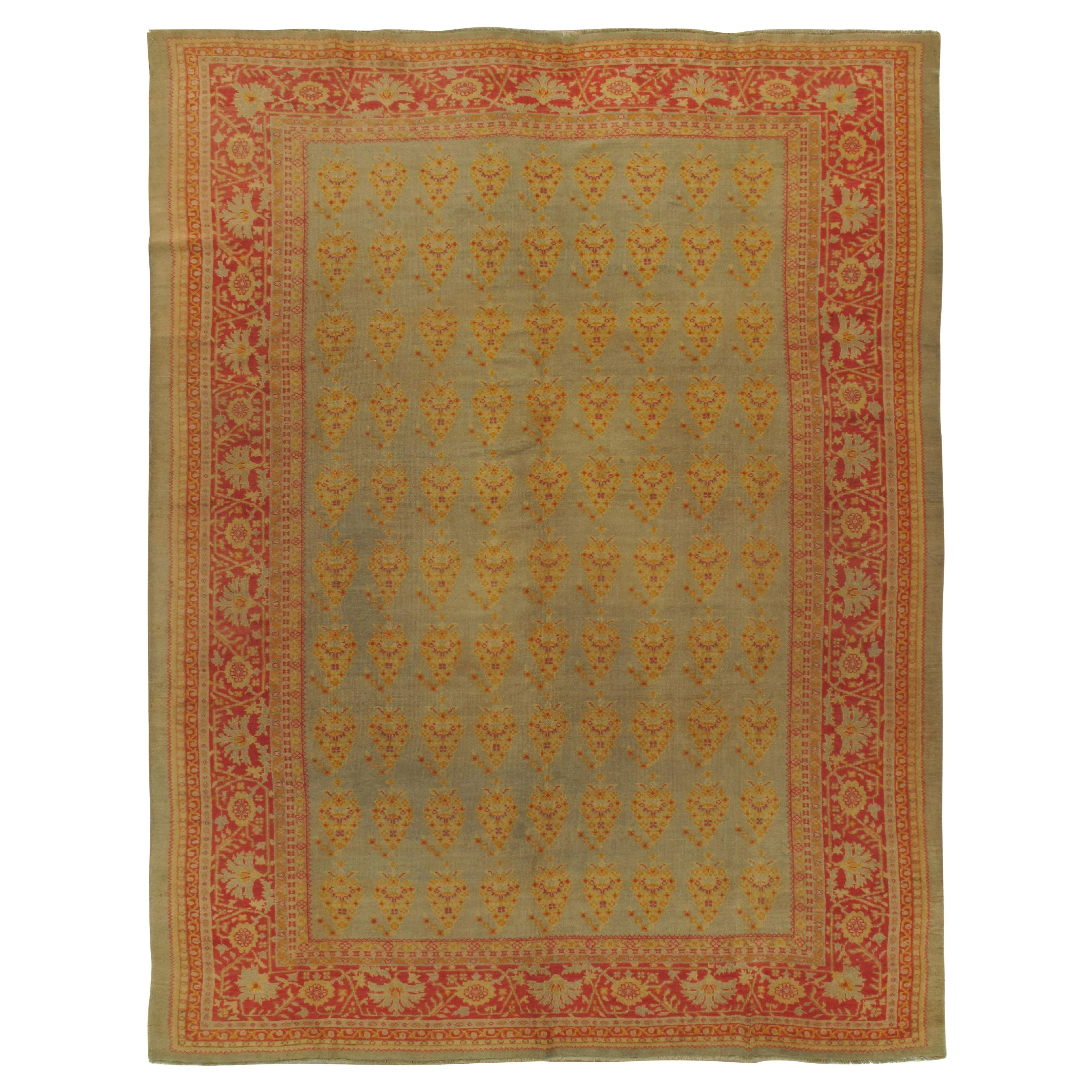Vintage Turkish Oushak Rug Carpet, circa 1940  9'4 x 11'10 For Sale
