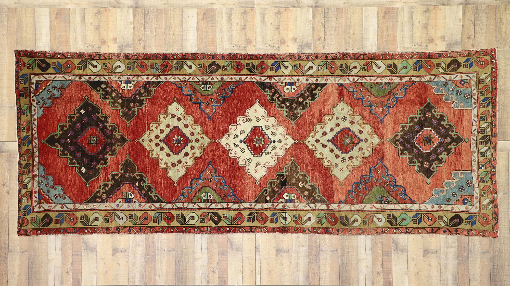 Vintage Turkish Oushak Rug Carpet Runner For Sale 2