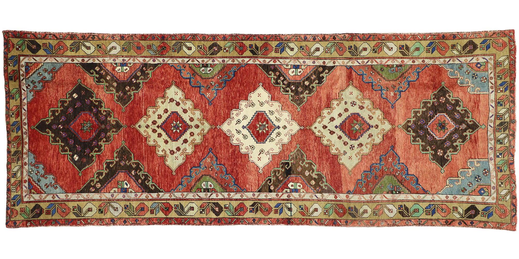 Vintage Turkish Oushak Rug Carpet Runner For Sale 3