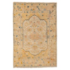 Türkischer Oushak-Teppich im Vintage-Stil, um 1890 