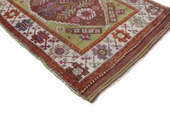 Vintage Turkish Oushak Rug, Colorful Rug for Kitchen, Bath, Foyer or Entryway