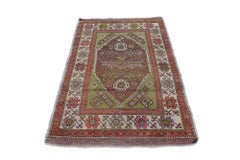 Vintage Turkish Oushak Rug, Colorful Rug for Kitchen, Bath, Foyer or Entryway
