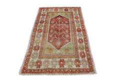 Vintage Turkish Oushak Rug, Colorful Rug for Kitchen, Bath, Foyer or Entryway