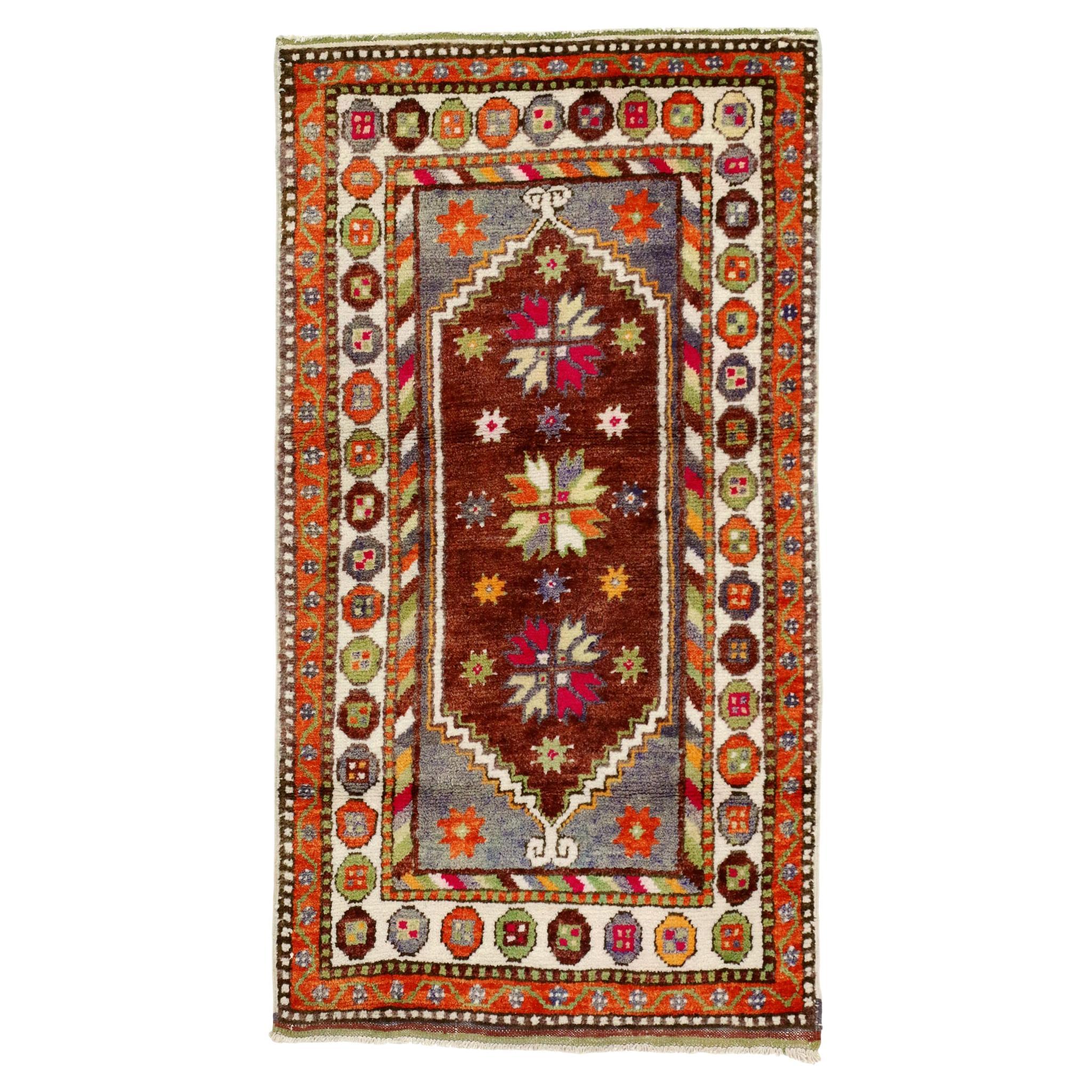 Vintage Turkish Oushak Rug, Colorfully Curated Meets Whimsical Boho