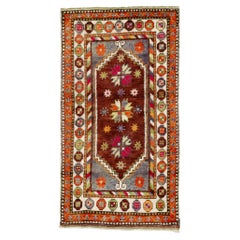 Vintage Turkish Oushak Rug, Colorfully Curated Meets Whimsical Boho