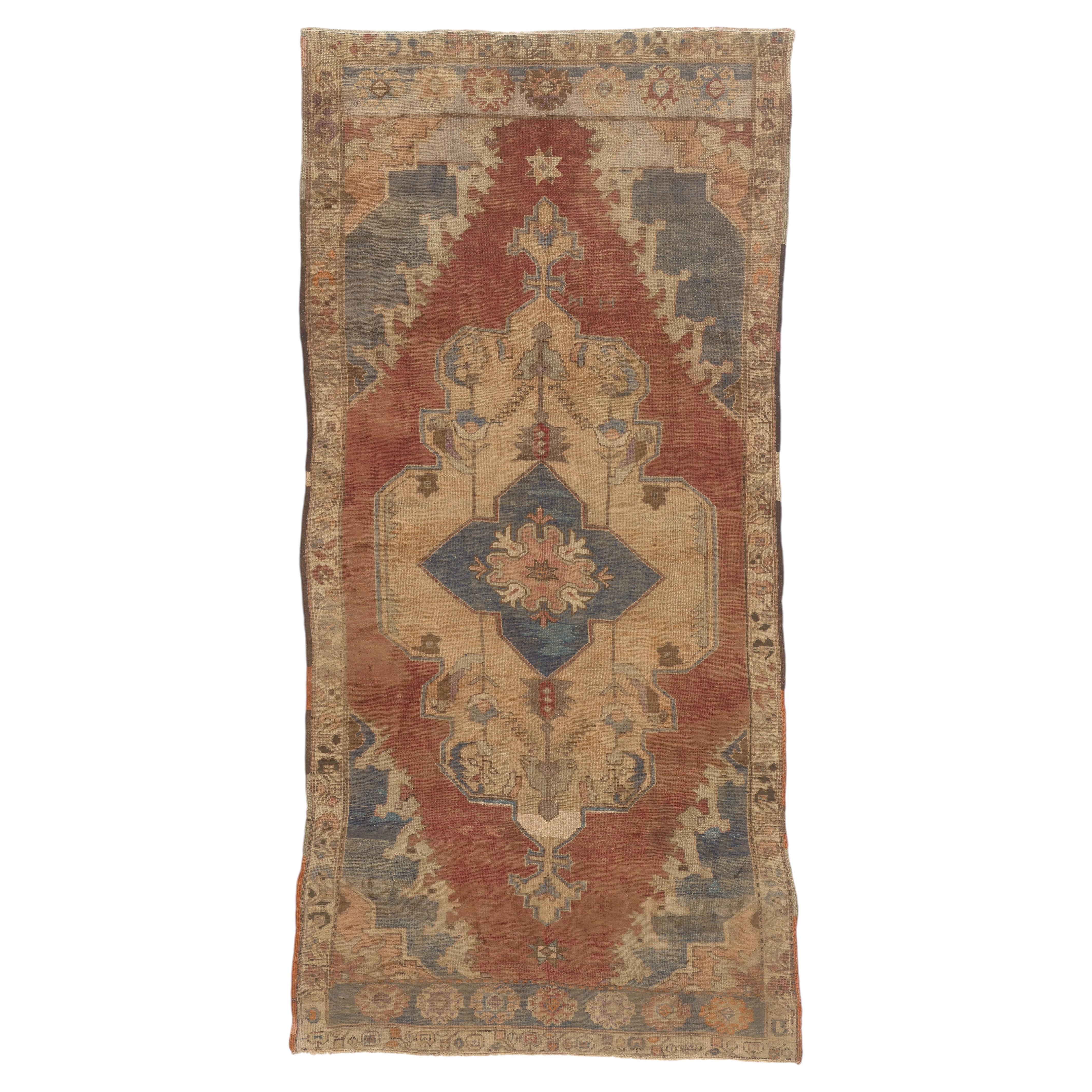 The Sovereign Legacy: A Vintage Turkish Oushak Masterpiece of Noble Heritage