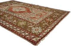 Vintage Turkish Oushak Rug, Entry or Foyer Rug