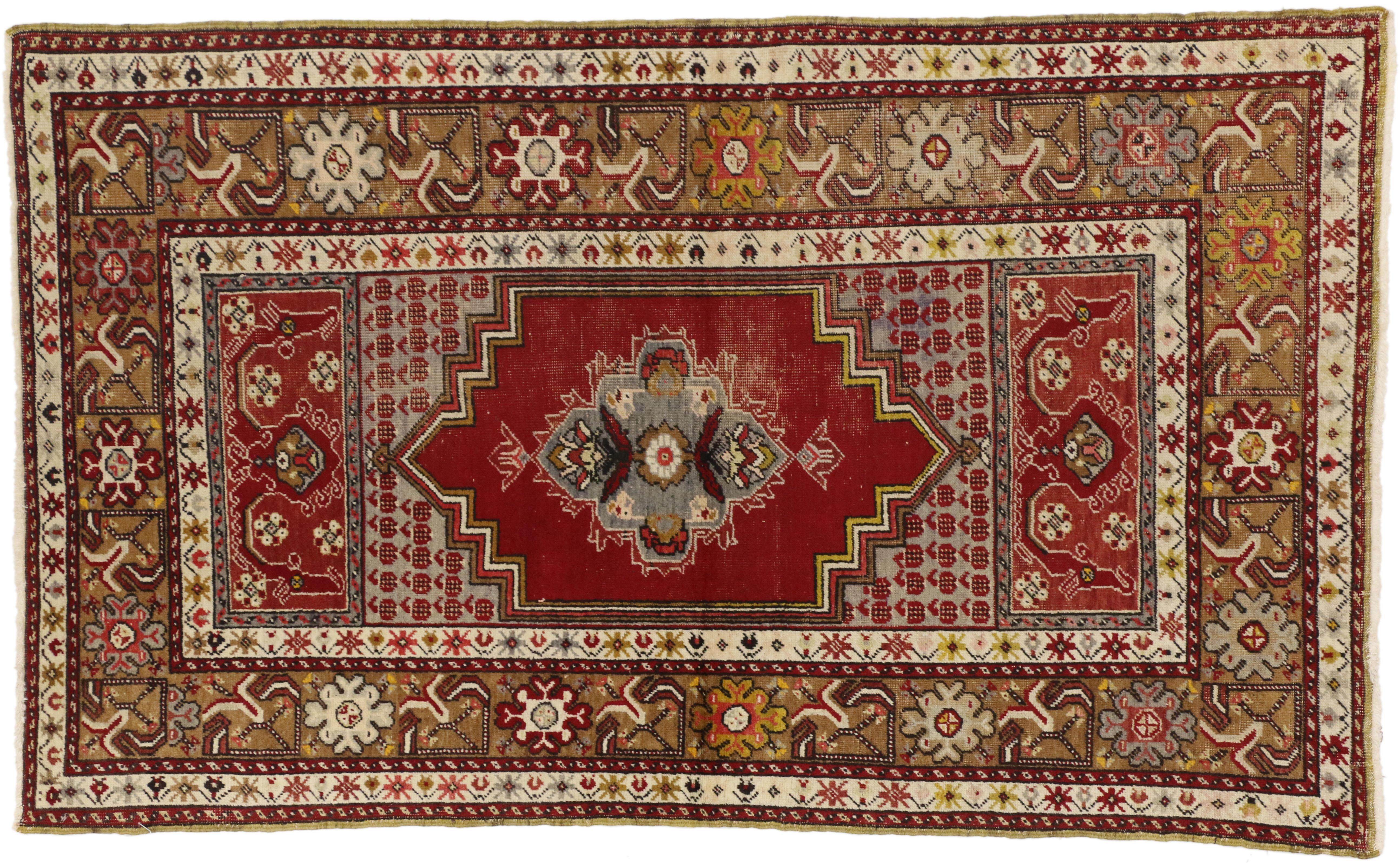 Türkischer Oushak-Teppich, Eingangs- oder Foyer-Teppich (20. Jahrhundert) im Angebot