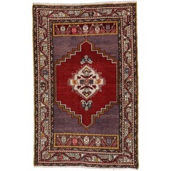 Tapis turc vintage Oushak pour l'entrée, la cuisine, la salle de bains ou la chambre à coucher