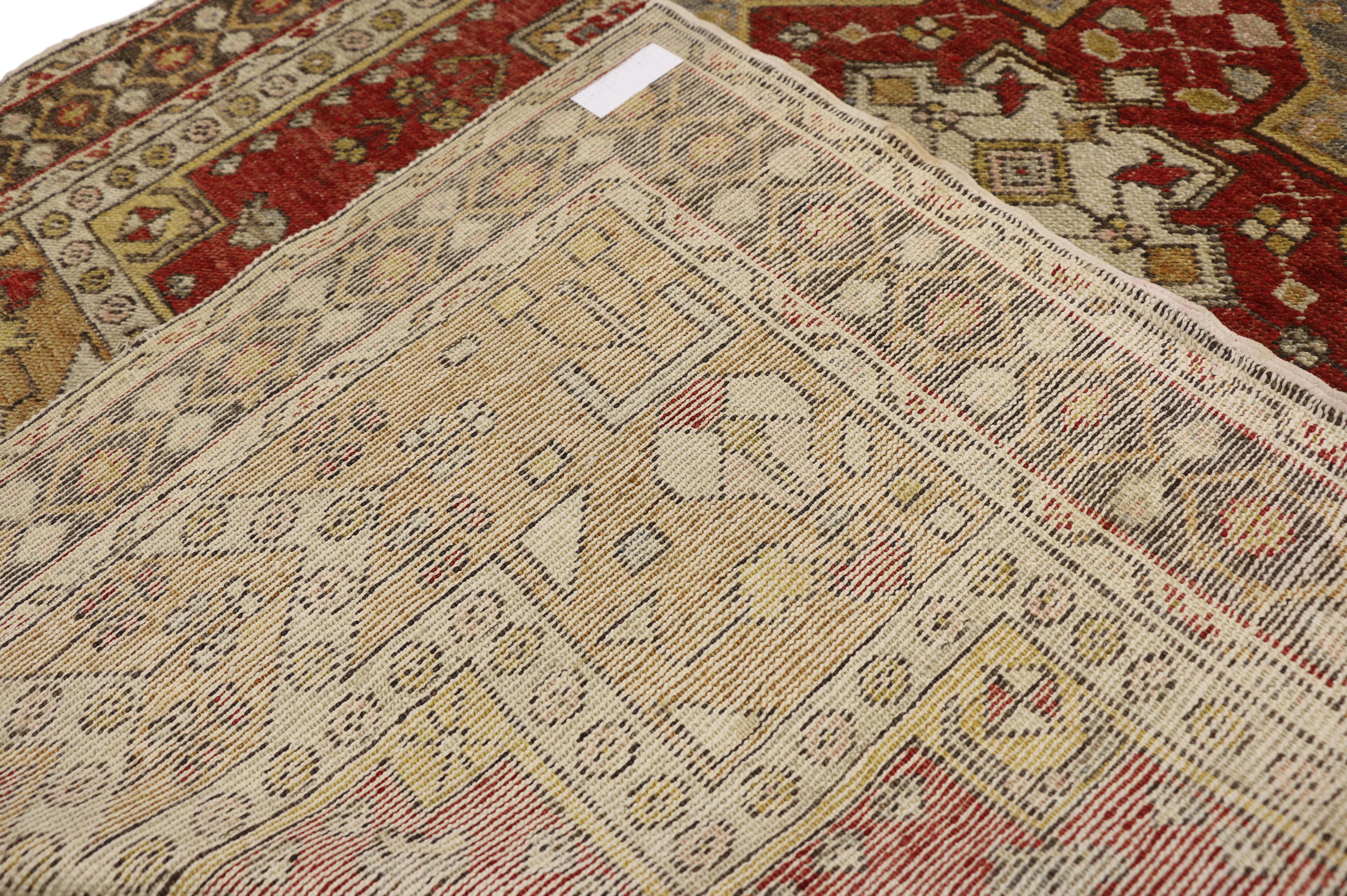 Tapis turc Oushak vintage pour l'entrée, la cuisine, le foyer ou la salle de bains Bon état - En vente à Dallas, TX