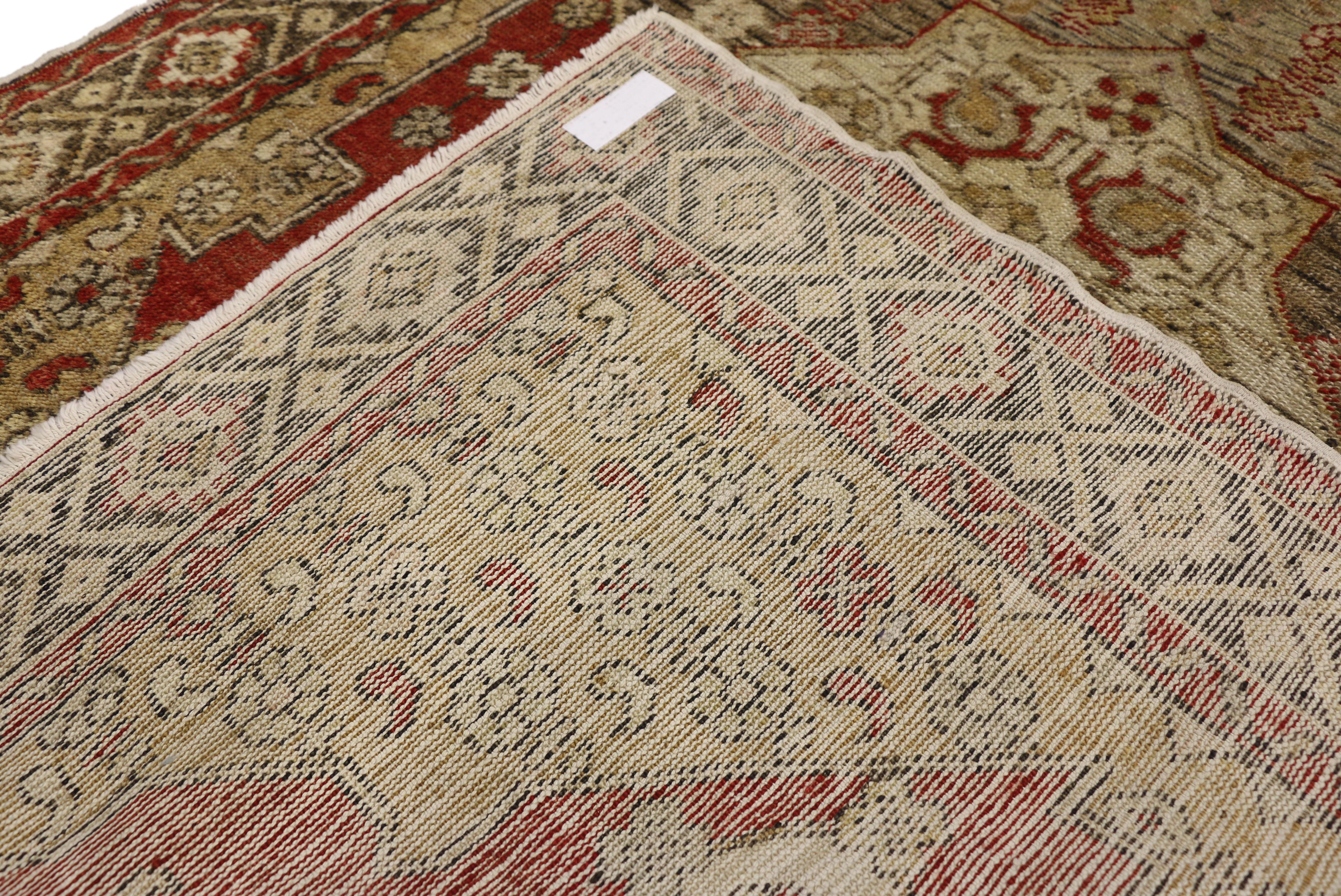 Alfombra turca vintage Oushak para la entrada, la cocina, el recibidor o el baño en Bueno estado para la venta en Dallas, TX