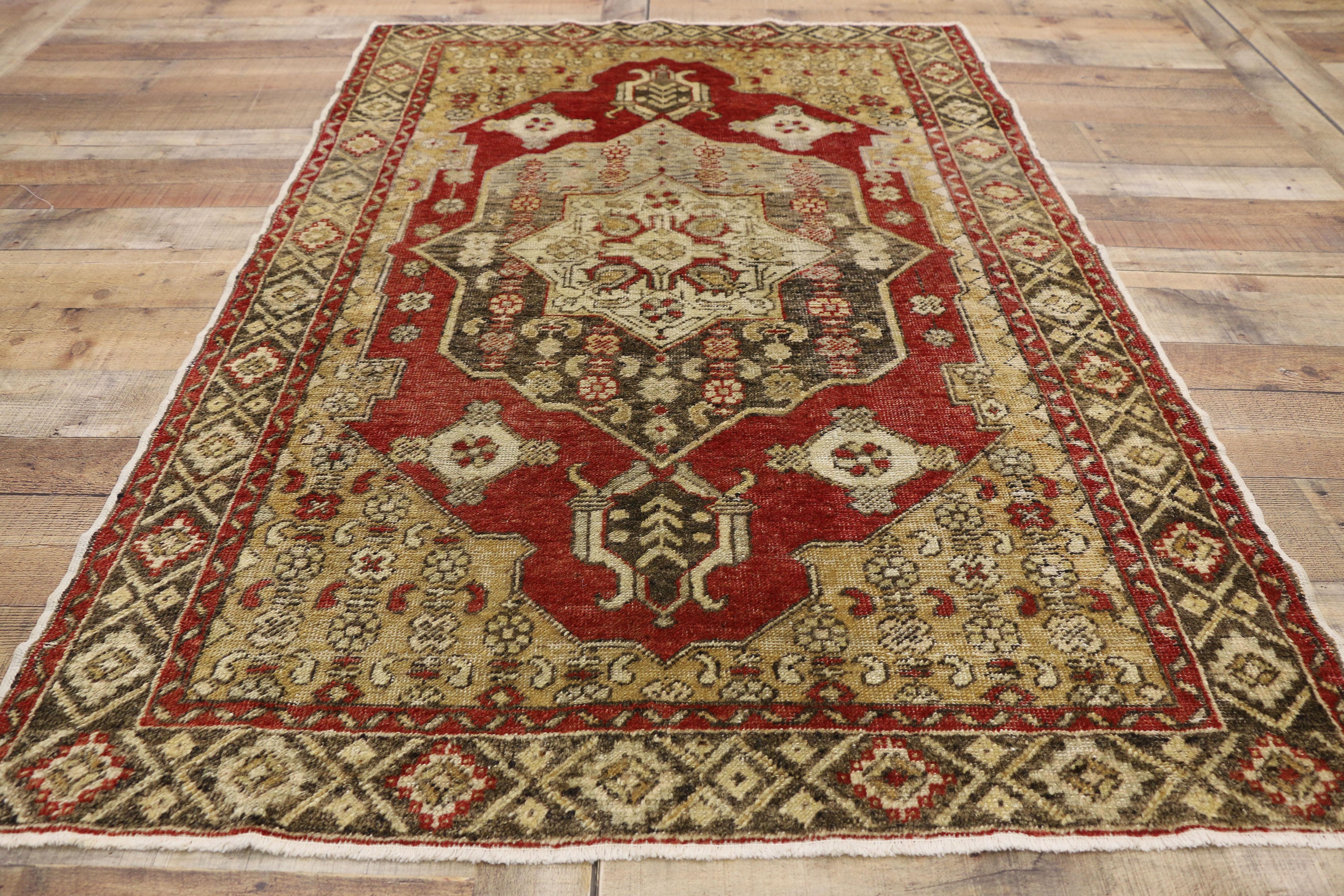 Alfombra turca vintage Oushak para la entrada, la cocina, el recibidor o el baño Lana en venta