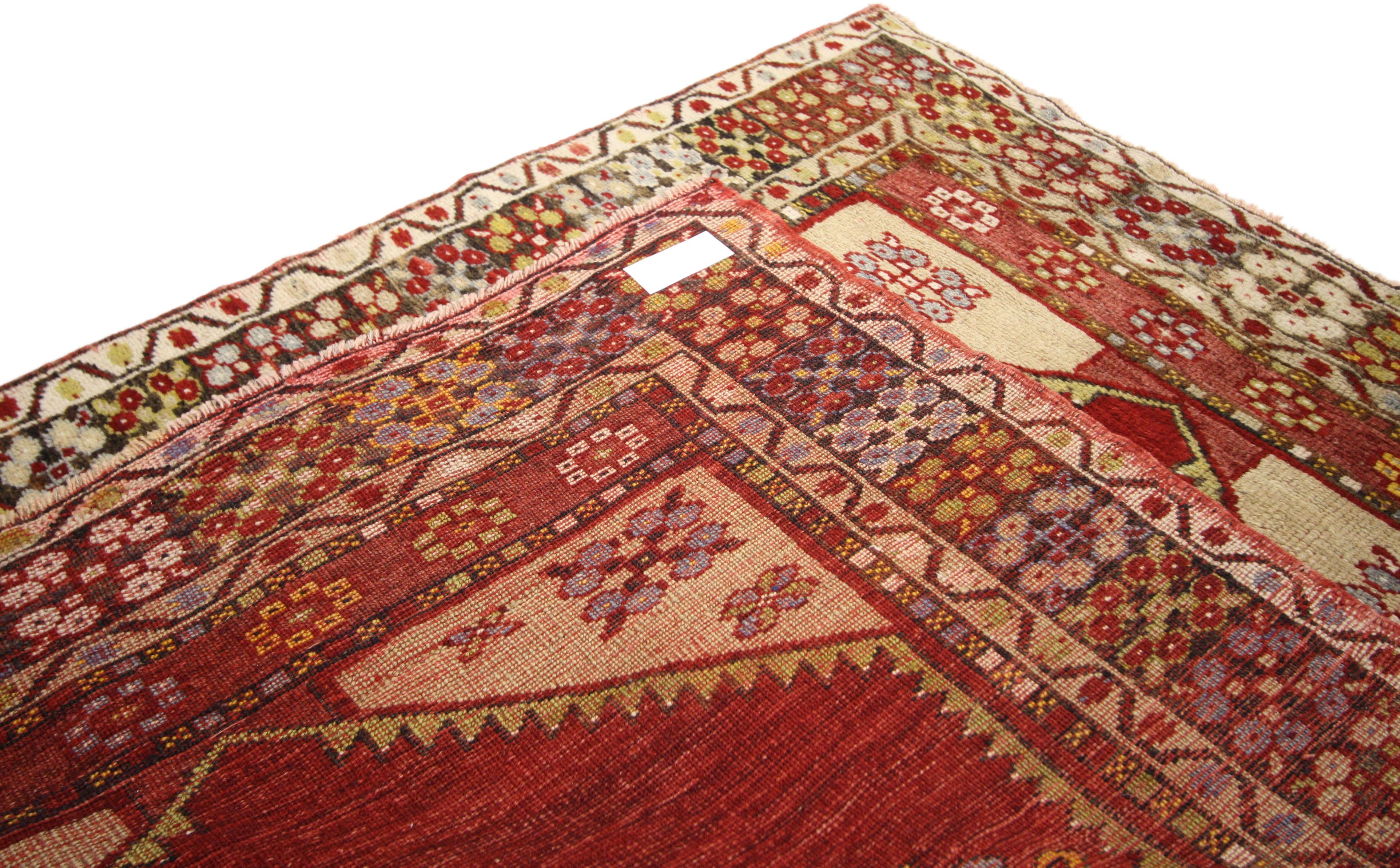 20th Century Small Vintage Turkish Oushak Rug For Sale
