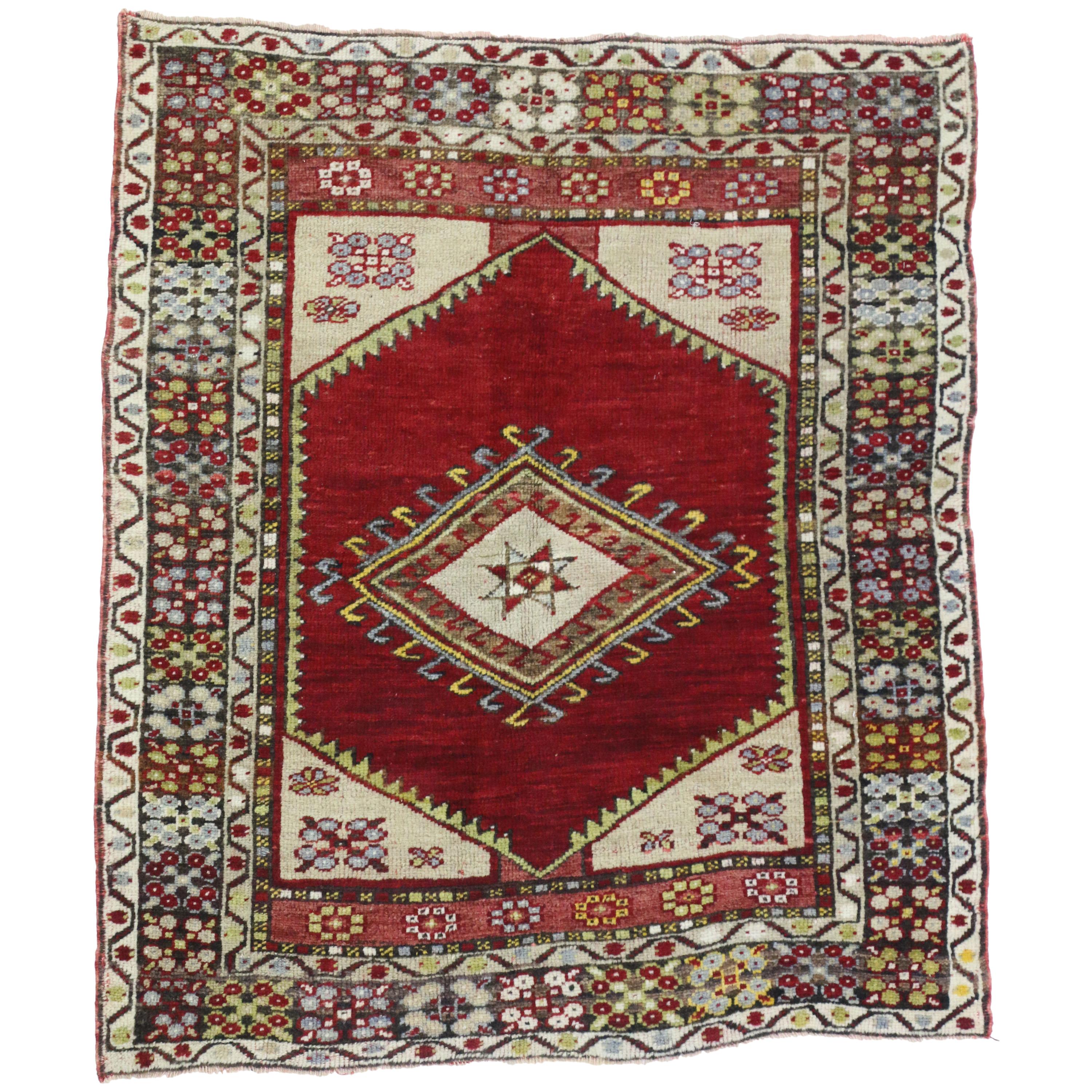 Small Vintage Turkish Oushak Rug For Sale