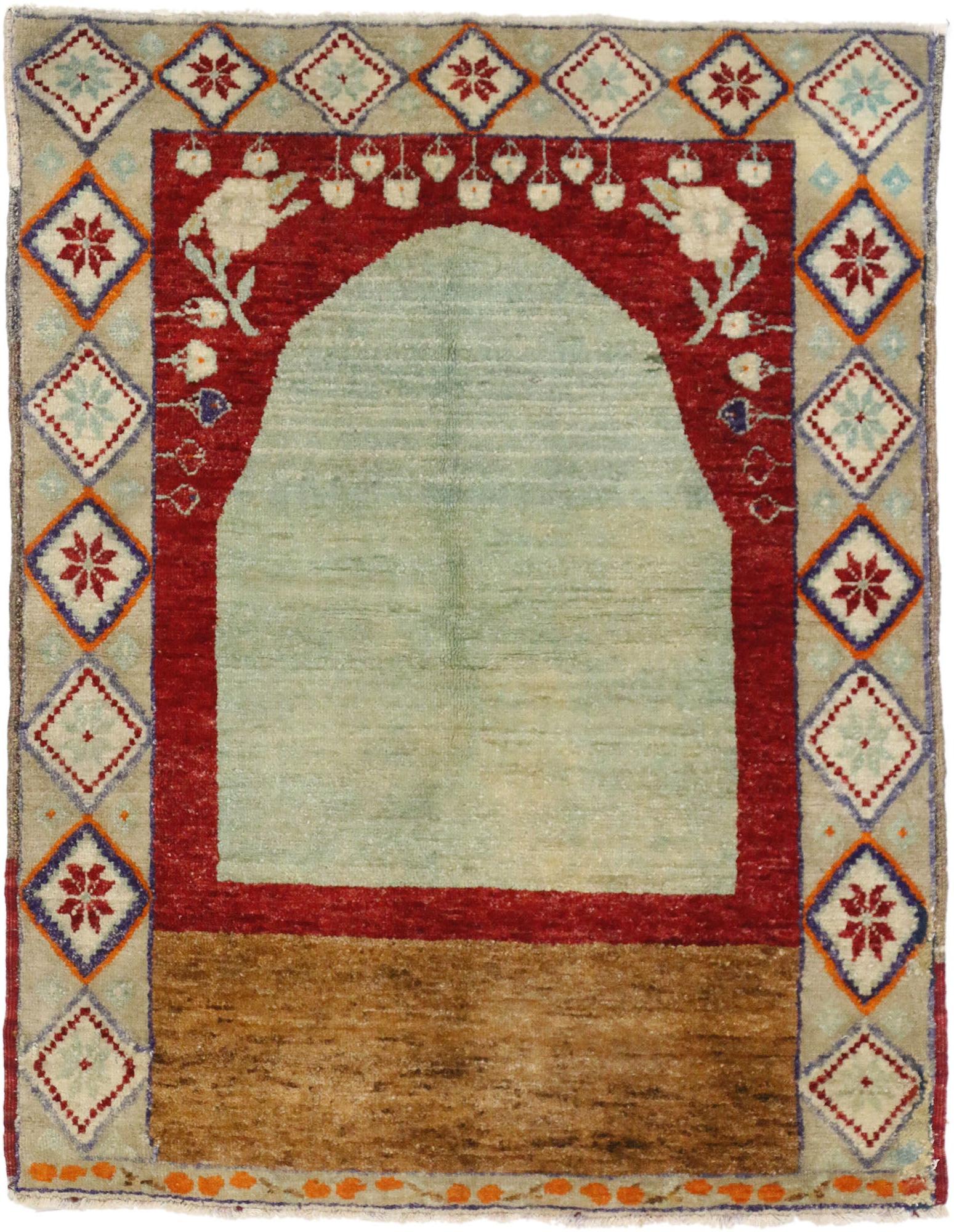 Türkischer Oushak-Teppich für Küche, Bad, Foyer oder Eingangsbereich, Gebetteppich (Wolle) im Angebot