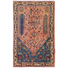 Vintage Turkish Oushak Rug for Kitchen, Bath, Foyer or Entryway, Prayer Rug