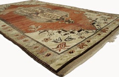 Vintage Turkish Oushak Rug for Kitchen, Bathroom, Foyer or Entry