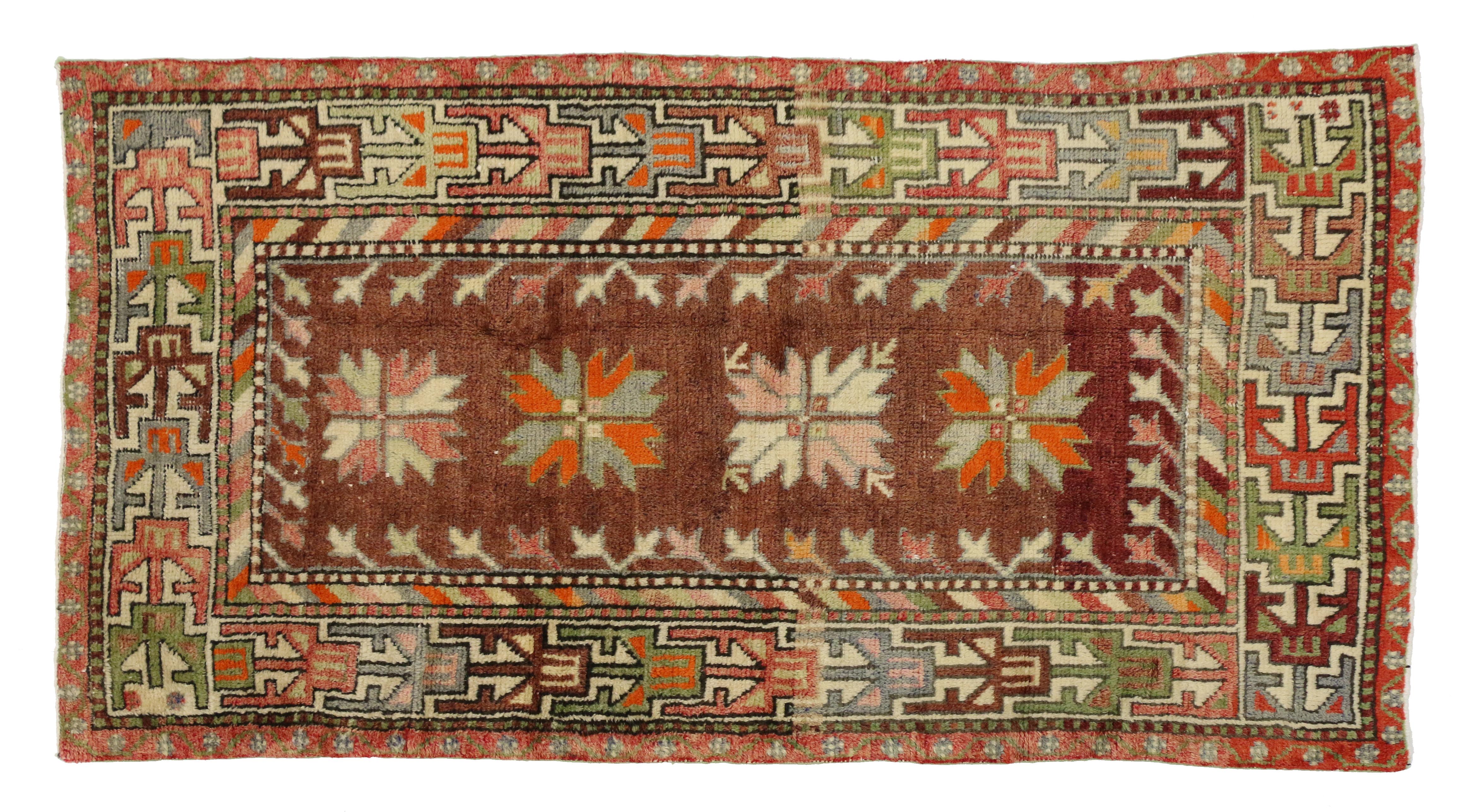 Alfombra Turca Oushak Vintage para Cocina, Baño, Recibidor o Entrada Anudado a mano en venta