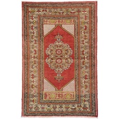 Vintage Turkish Oushak Rug for Kitchen, Bathroom, Foyer or Entry Rug