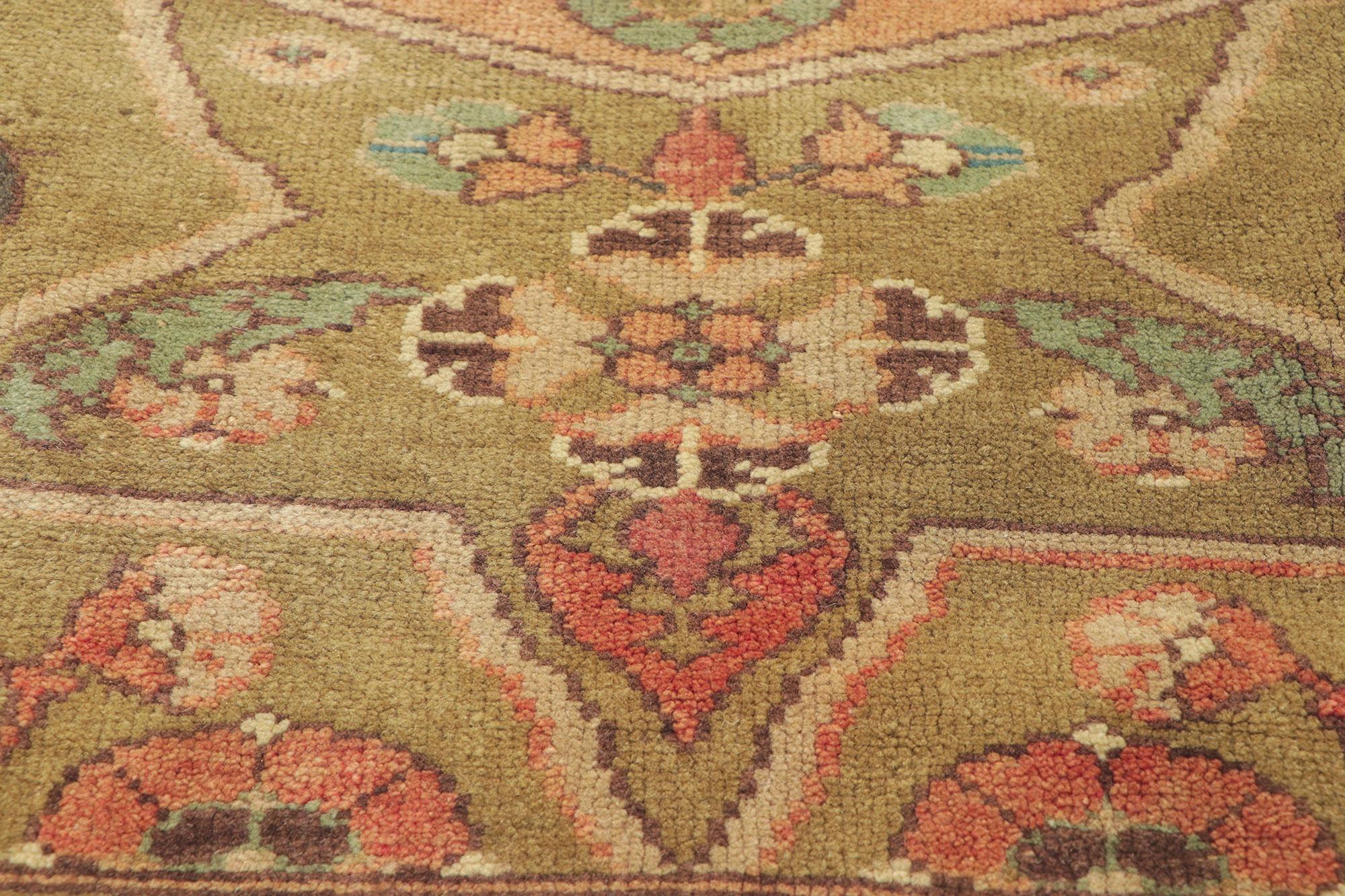 Vintage Turkish Oushak Rug For Sale 4