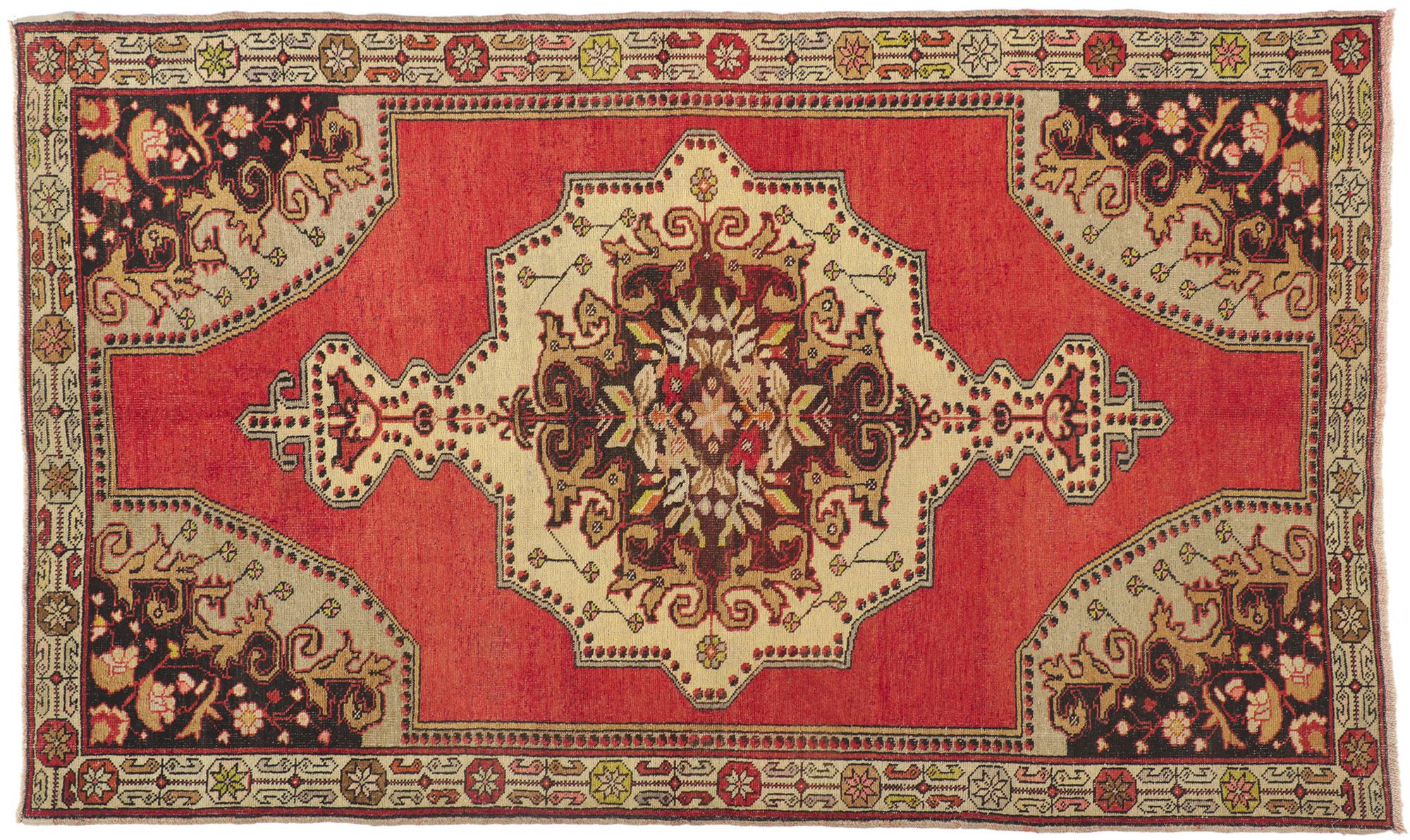 Vintage Turkish Oushak Rug For Sale 4