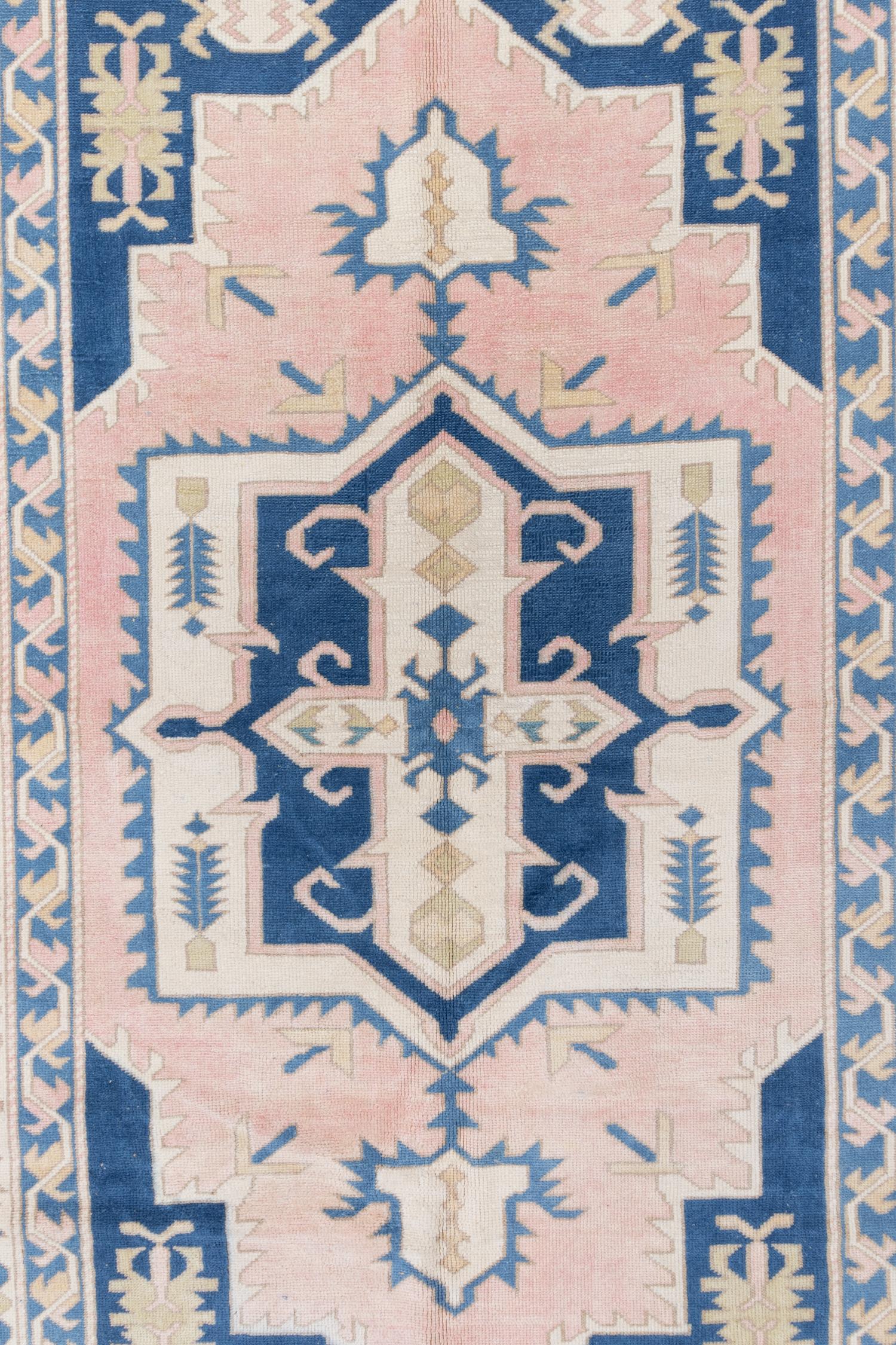 Age: circa 1960

Material: Wool on Cotton

Wear Guide: 0 

Wear Notes:
Vintage and antique rugs are by nature, pre-loved and may show evidence of their past. There are varying degrees of wear to vintage rugs; some show very little and some