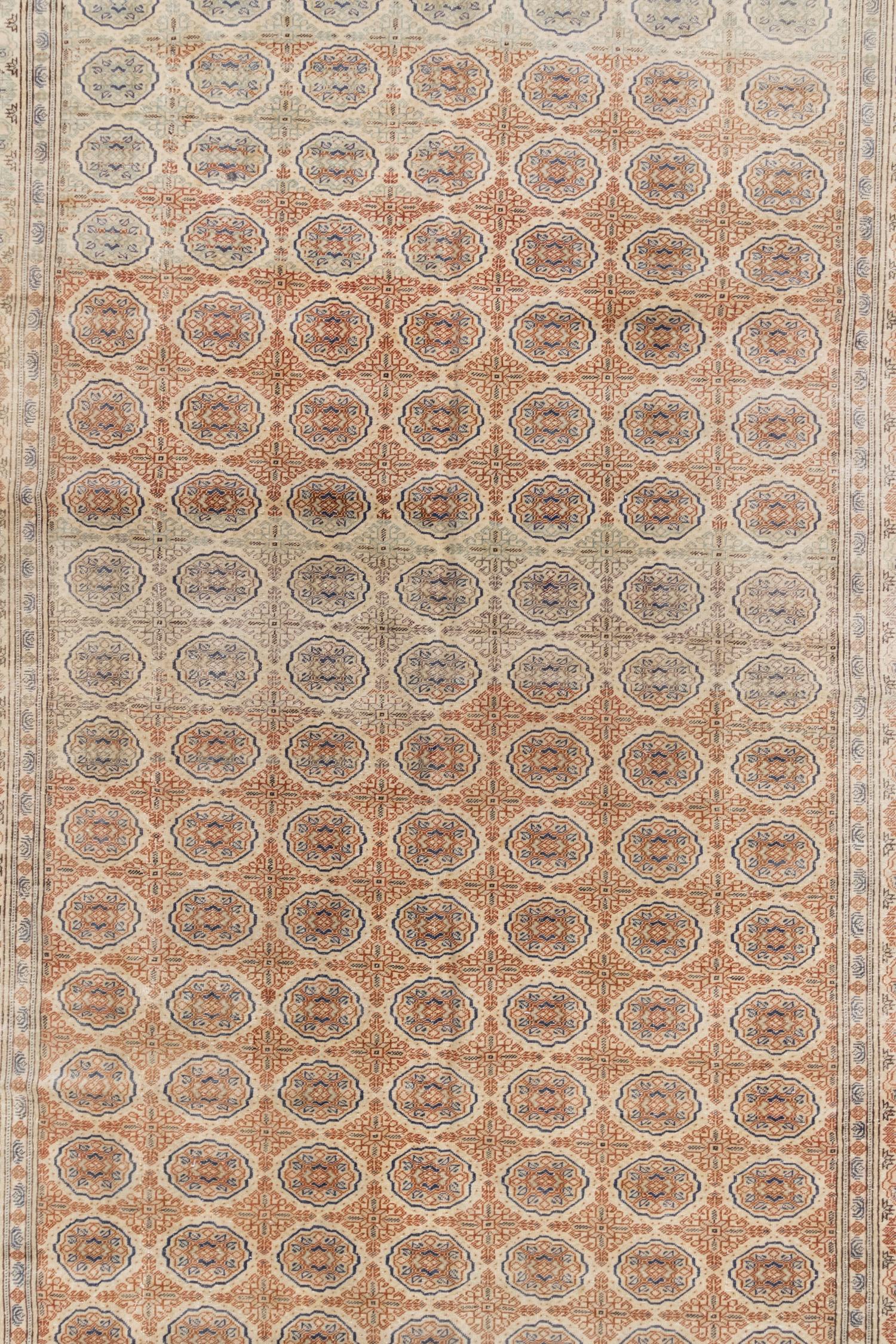 Age: 1930

Material: Wool on Cotton

Wear Guide: 1

Wear Notes:
Vintage and antique rugs are by nature, pre-loved and may show evidence of their past. There are varying degrees of wear to vintage rugs; some show very little and some show a