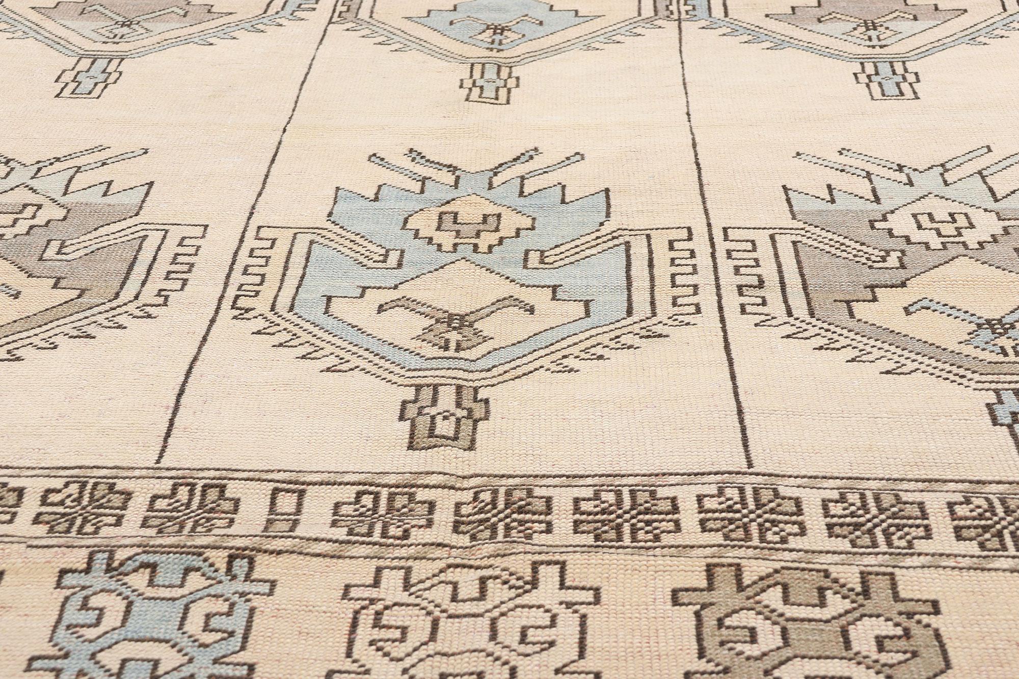 Alfombra turca Oushak de los años 80 con estilo tribal moderno en Bueno estado para la venta en Dallas, TX