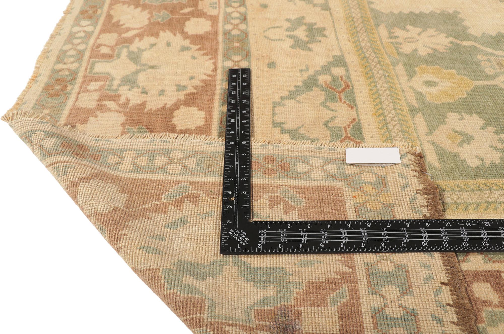 20th Century Biophilic Design Earth-Tone Vintage Turkish Oushak Rug, 07'09 x 12'09 For Sale