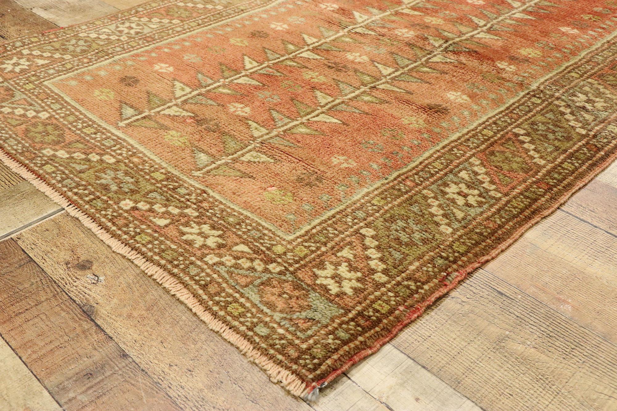 Wool Vintage Turkish Oushak Rug For Sale