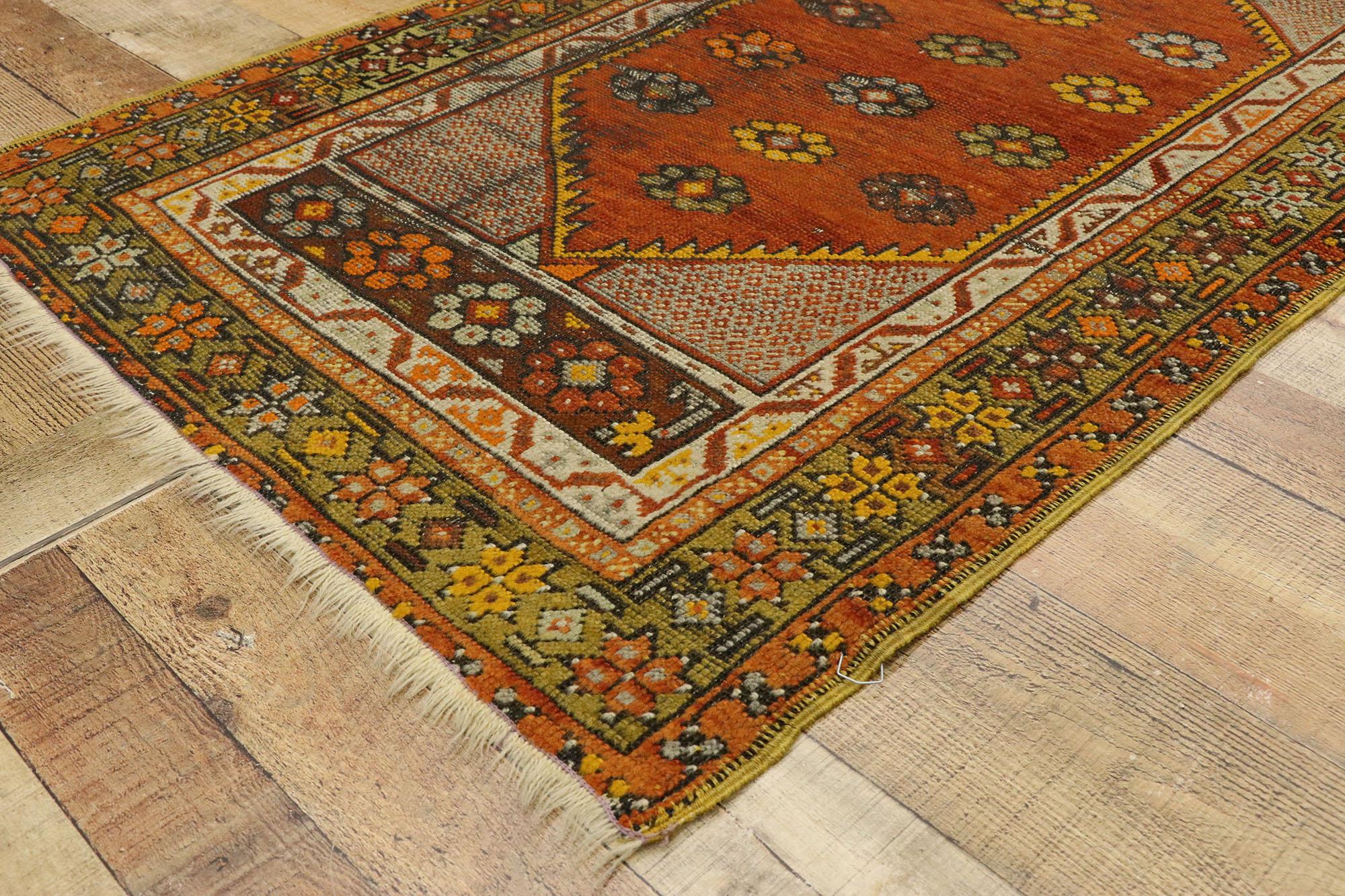 Wool Vintage Turkish Oushak Rug For Sale