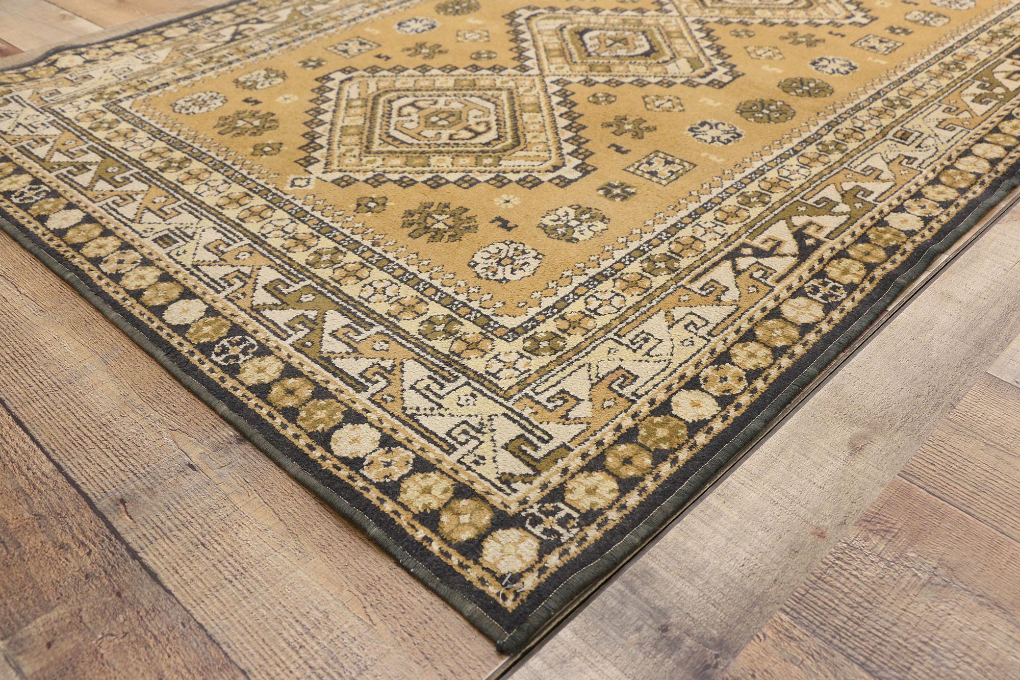 Wool Vintage Turkish Oushak Rug For Sale