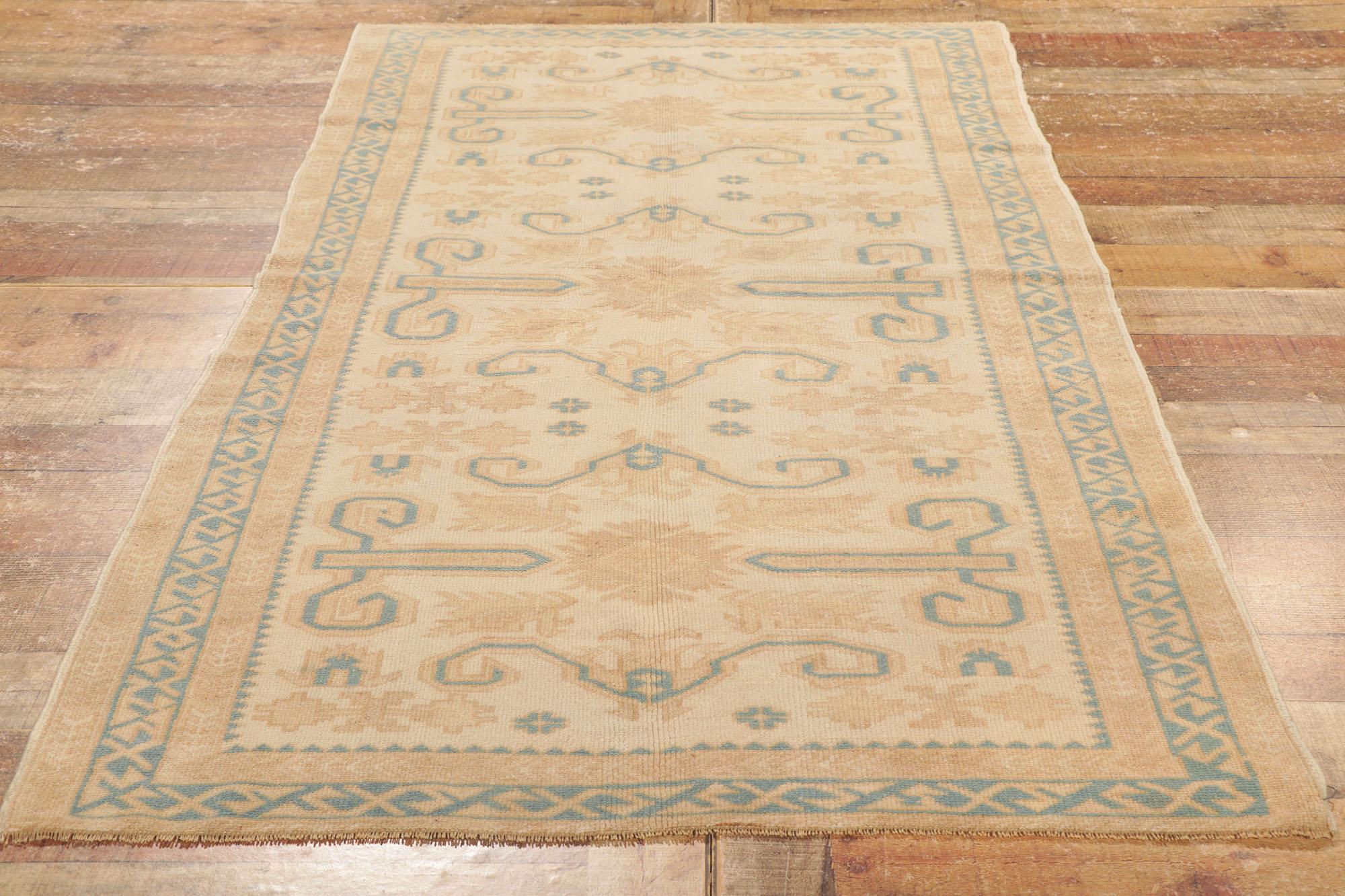 Vintage Muted Turkish Oushak Rug, Effortless Elegance Meets Quiet Sophistication For Sale 1