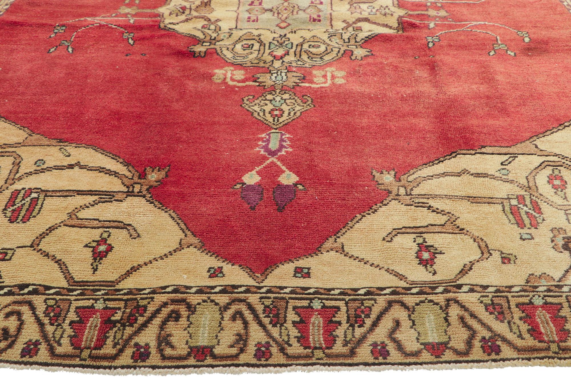 Vintage Turkish Oushak Rug For Sale 1