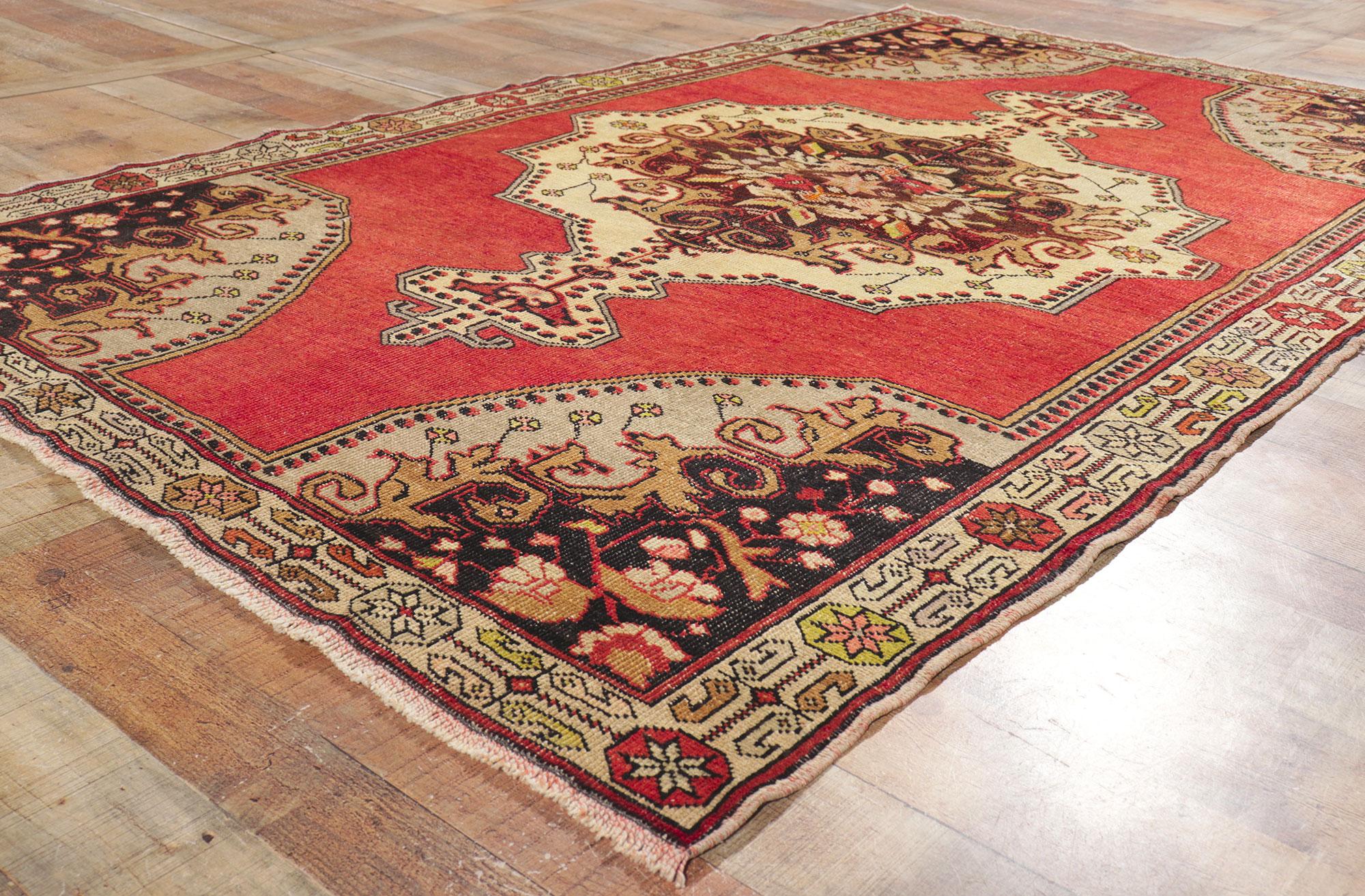 Vintage Turkish Oushak Rug For Sale 1