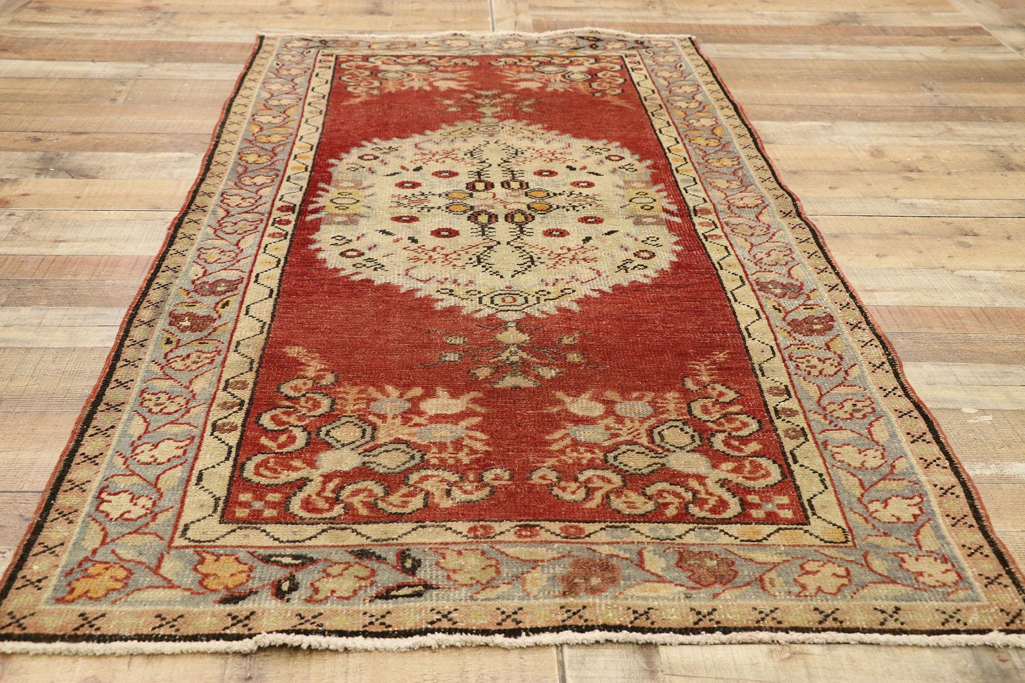 Vintage Turkish Oushak Rug For Sale 1