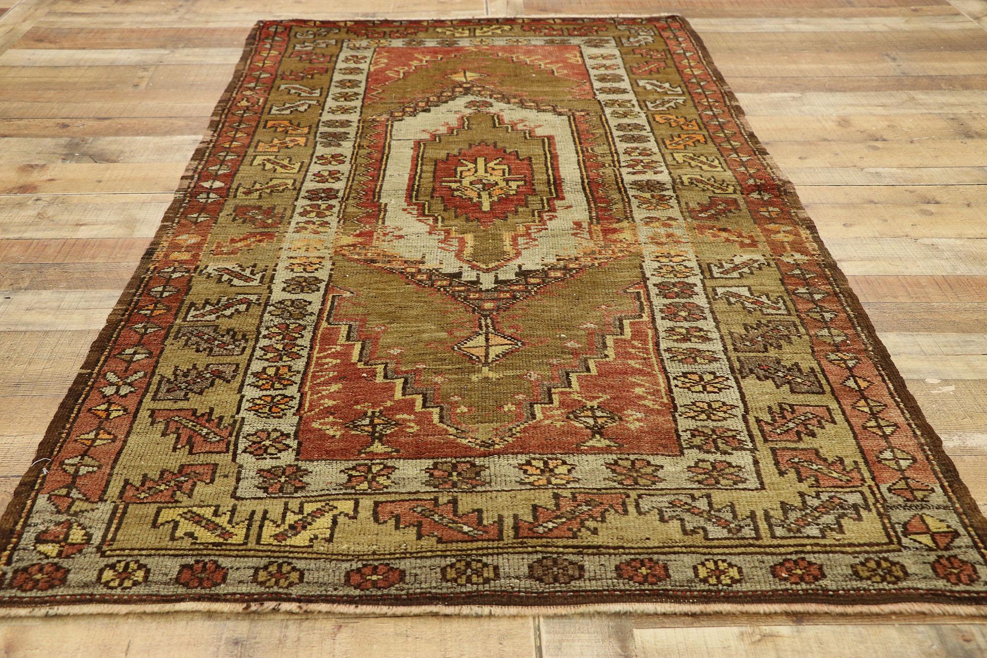 Vintage Turkish Oushak Rug For Sale 1