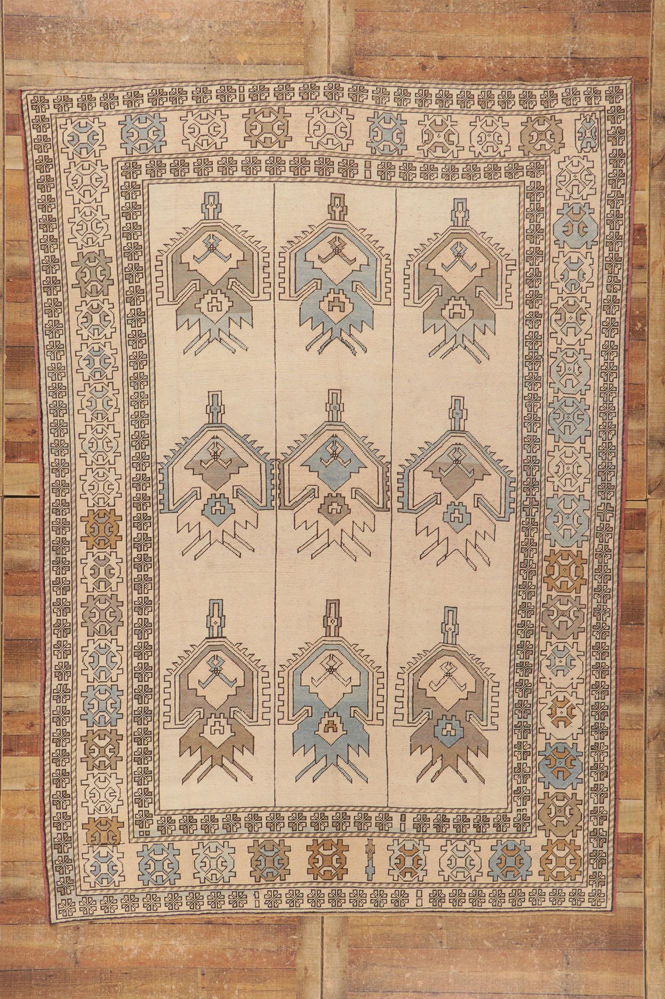 Türkischer Oushak-Teppich, Vintage im Angebot 2