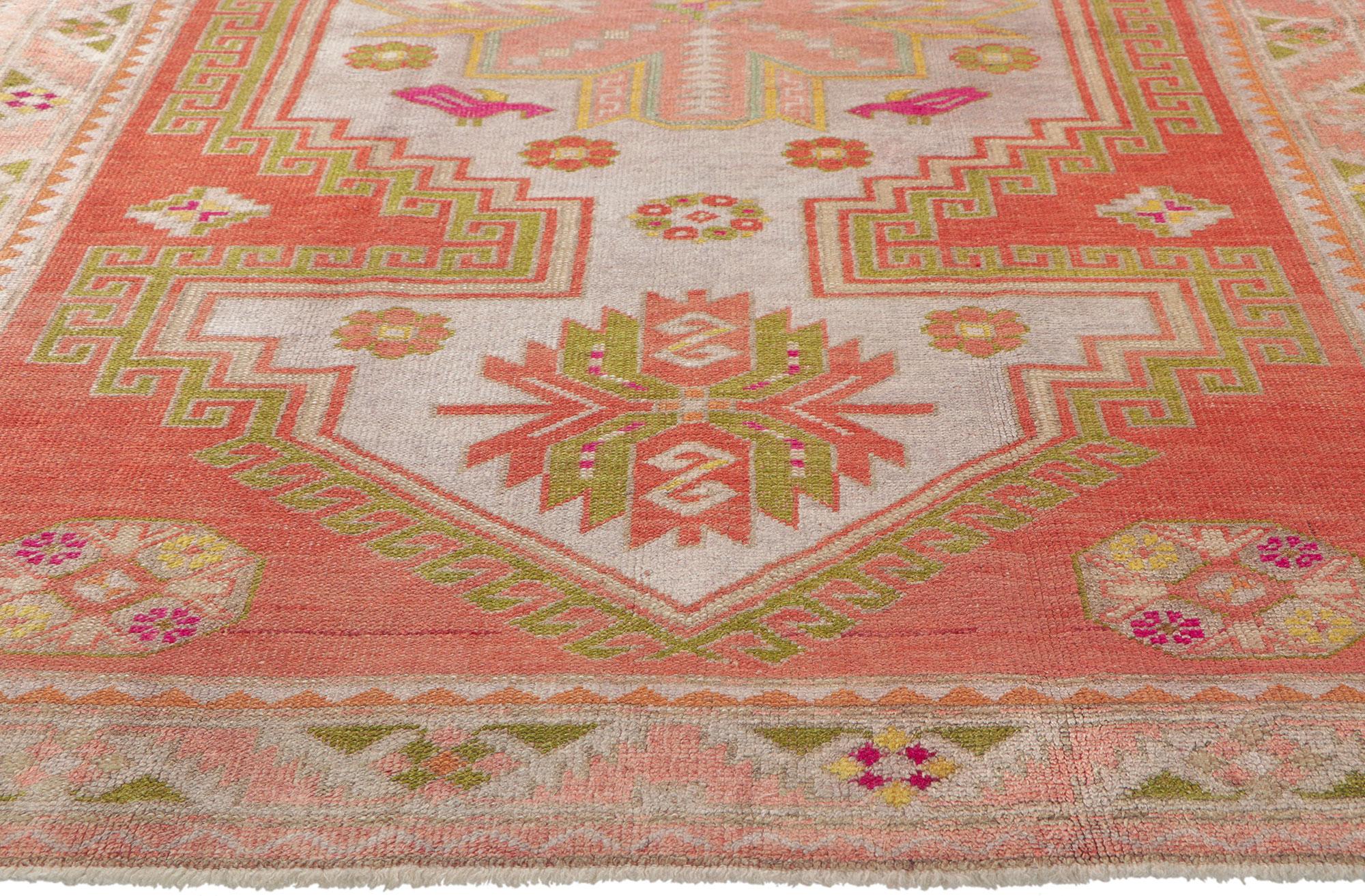 Vintage Turkish Oushak Rug For Sale 2