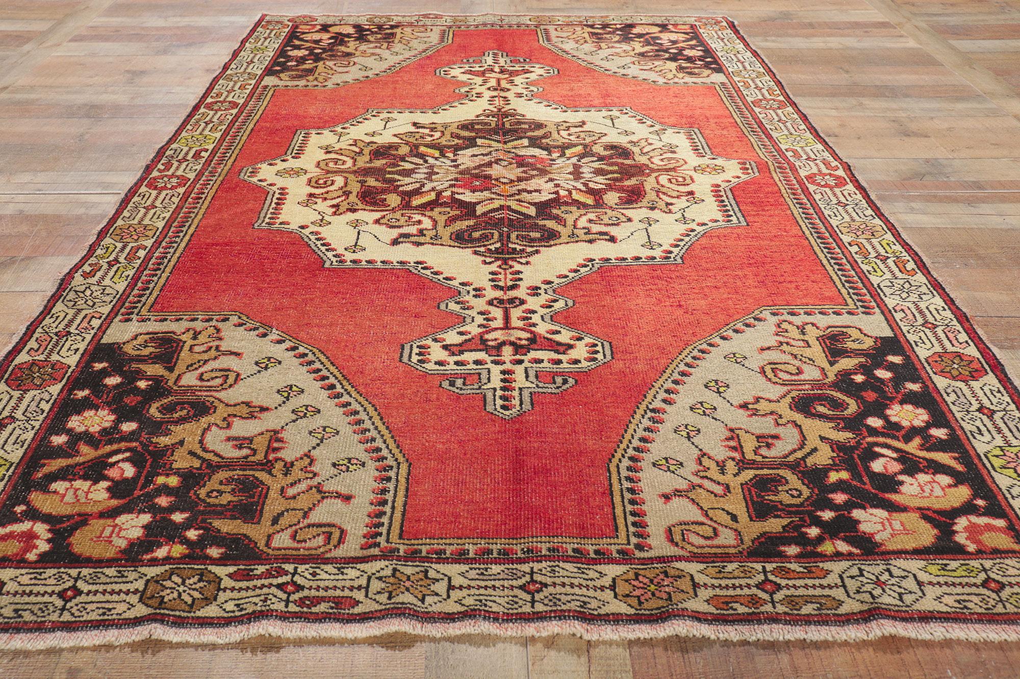 Vintage Turkish Oushak Rug For Sale 2