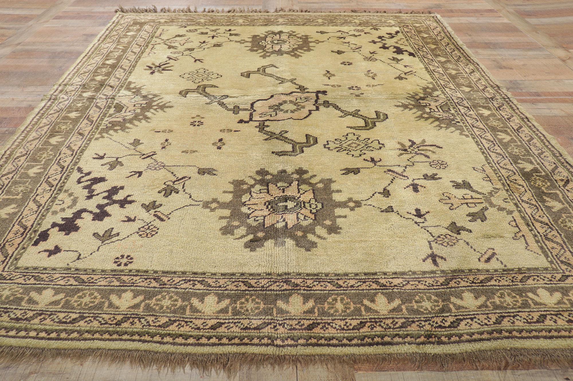 Vintage Turkish Oushak Rug For Sale 2