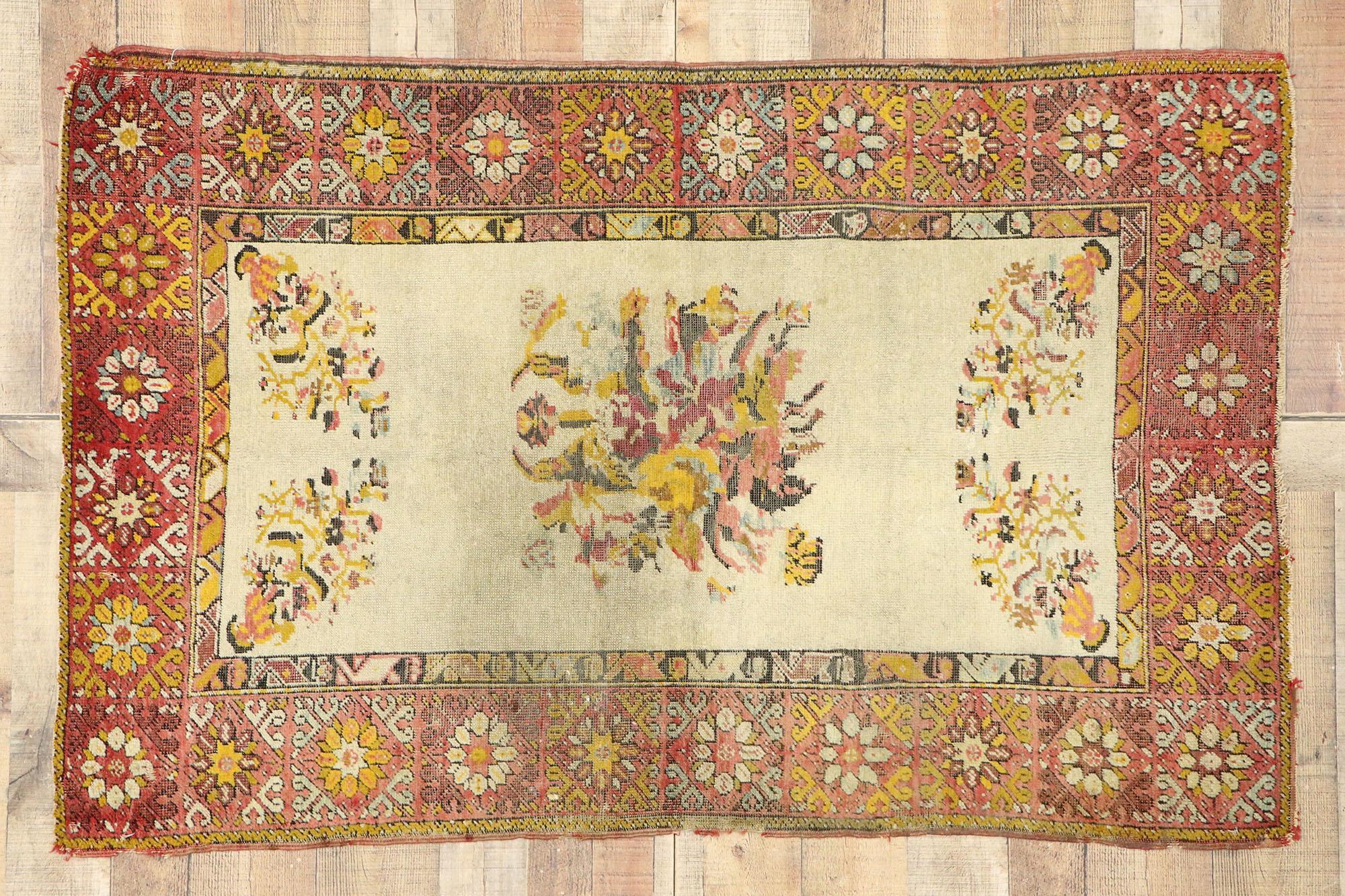 Vintage Turkish Oushak Rug For Sale 2