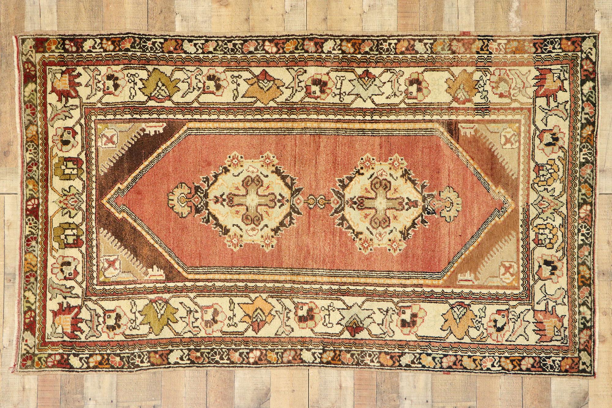 Vintage Turkish Oushak Rug For Sale 2