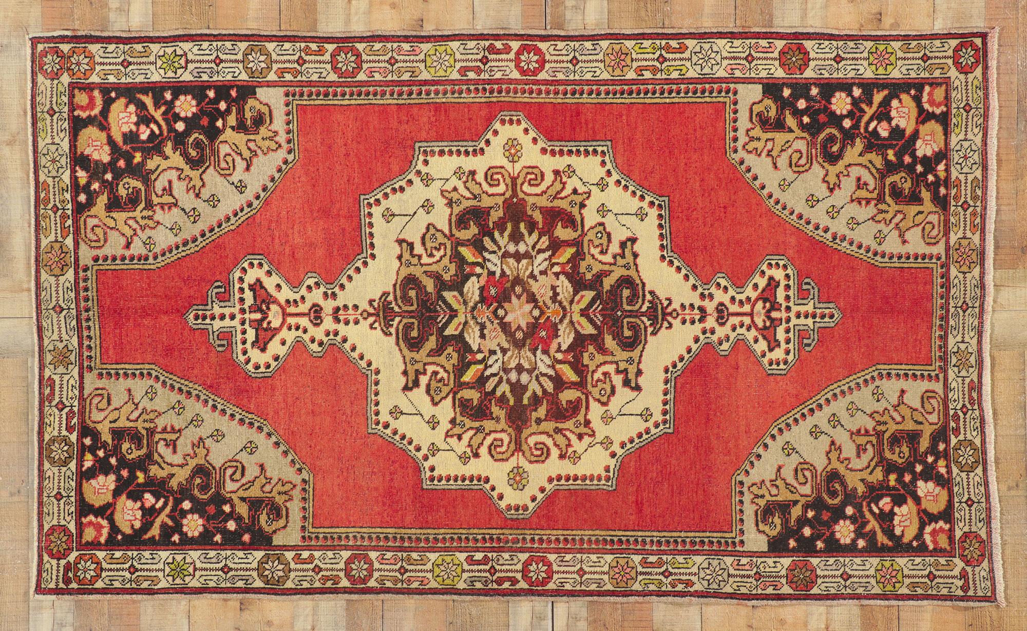 Vintage Turkish Oushak Rug For Sale 3