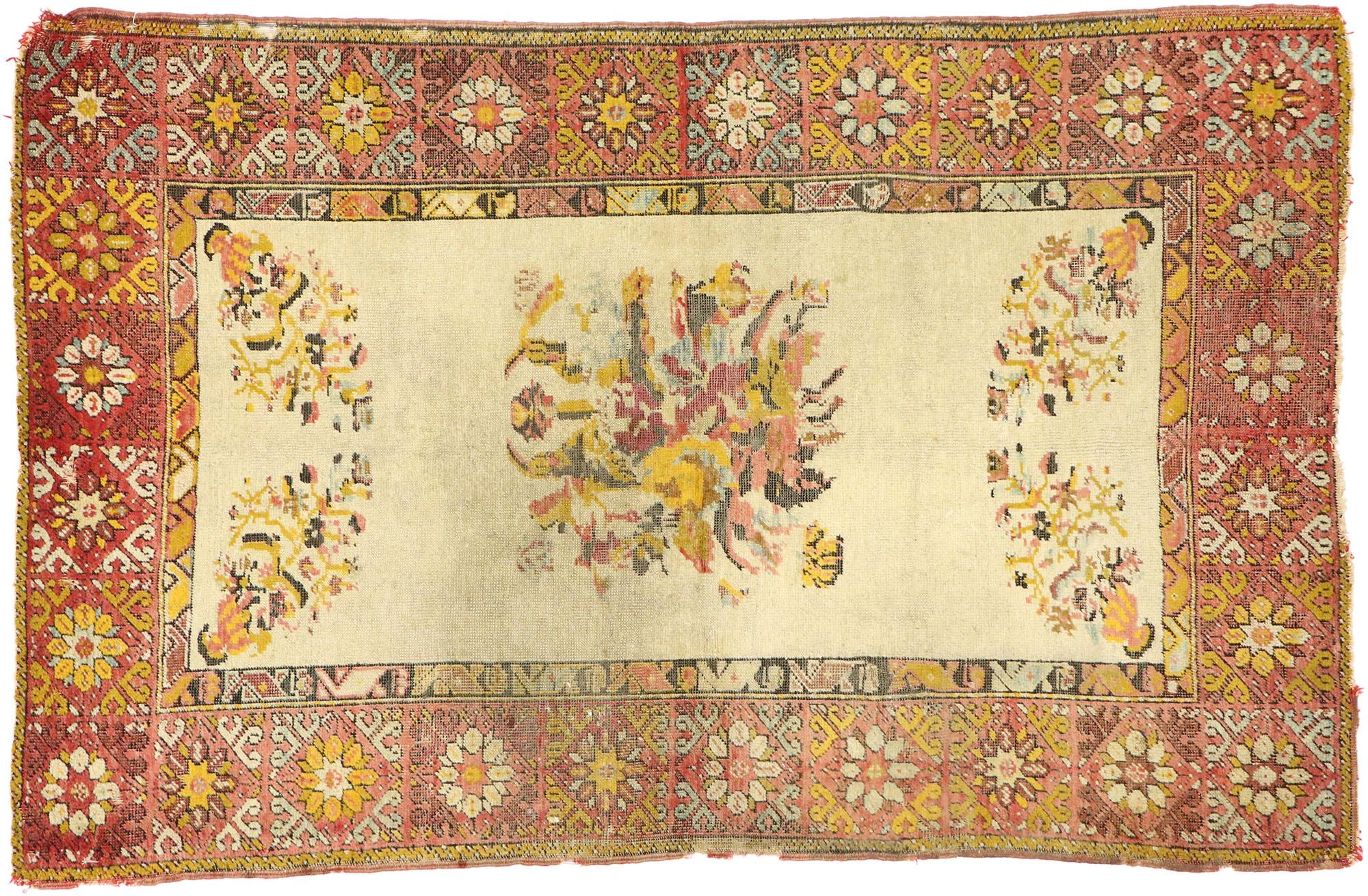 Alter türkischer Oushak-Teppich im Angebot 2