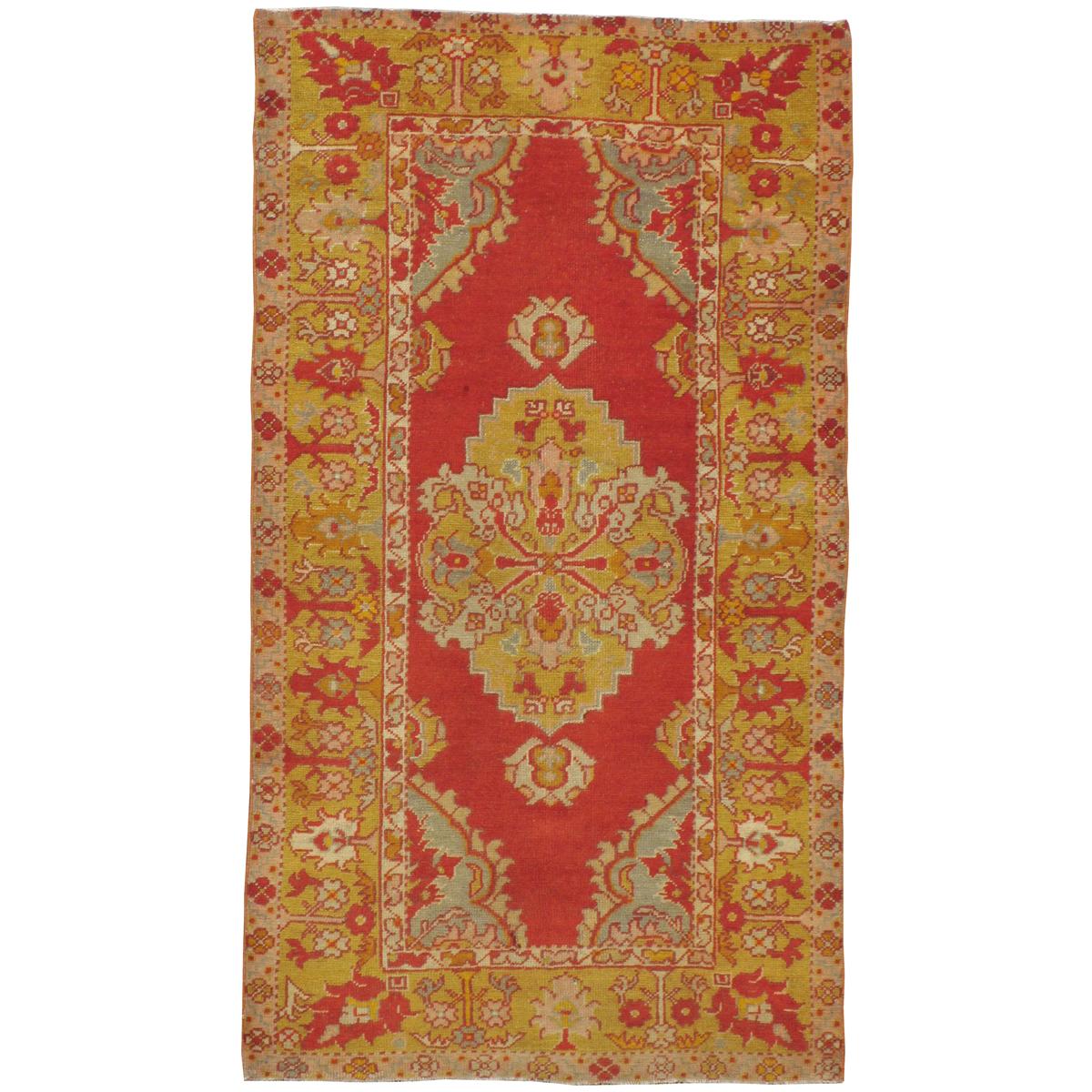 Vintage Turkish Oushak Rug For Sale